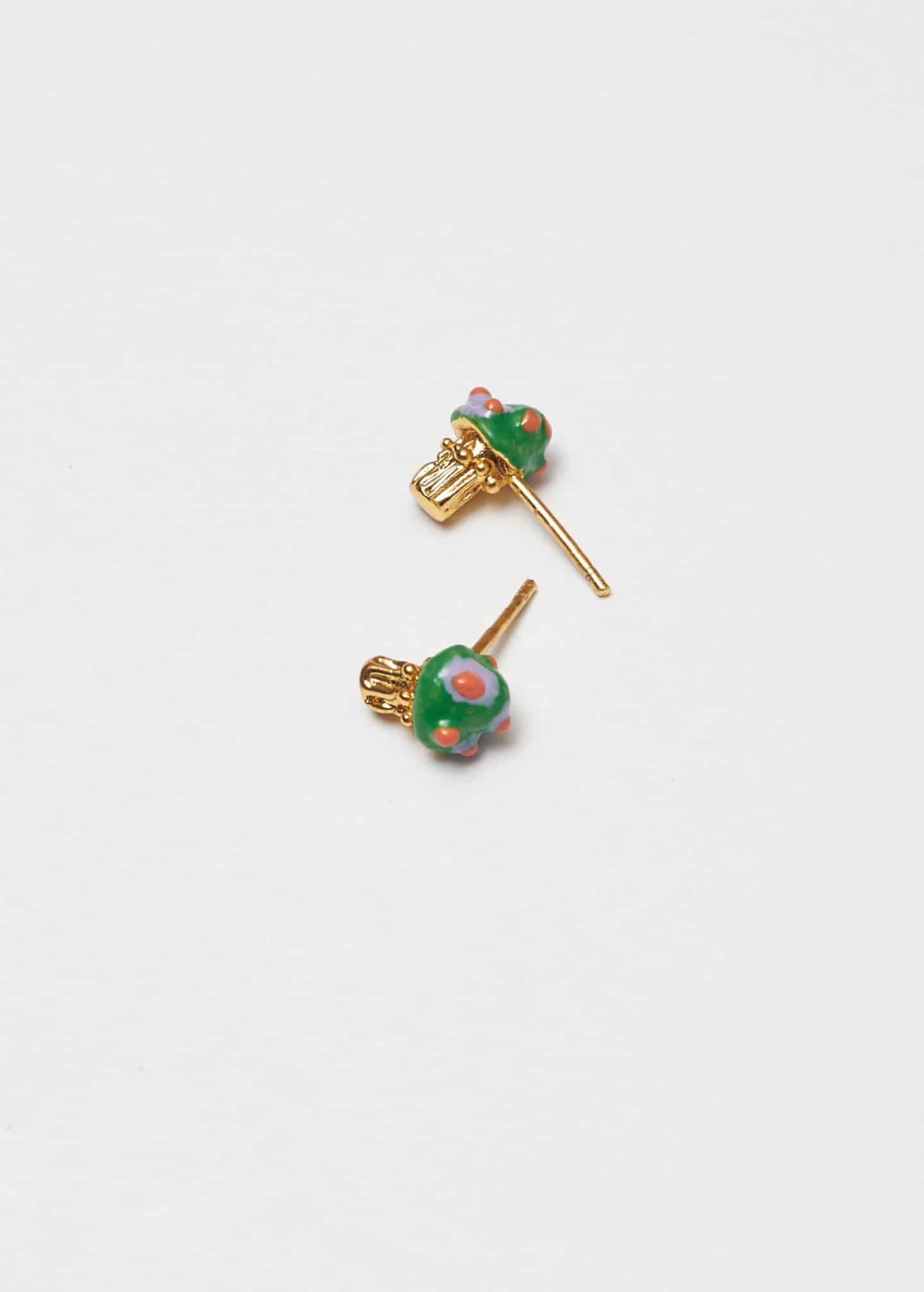 Aretes Seticas verde lila - miniatura 1