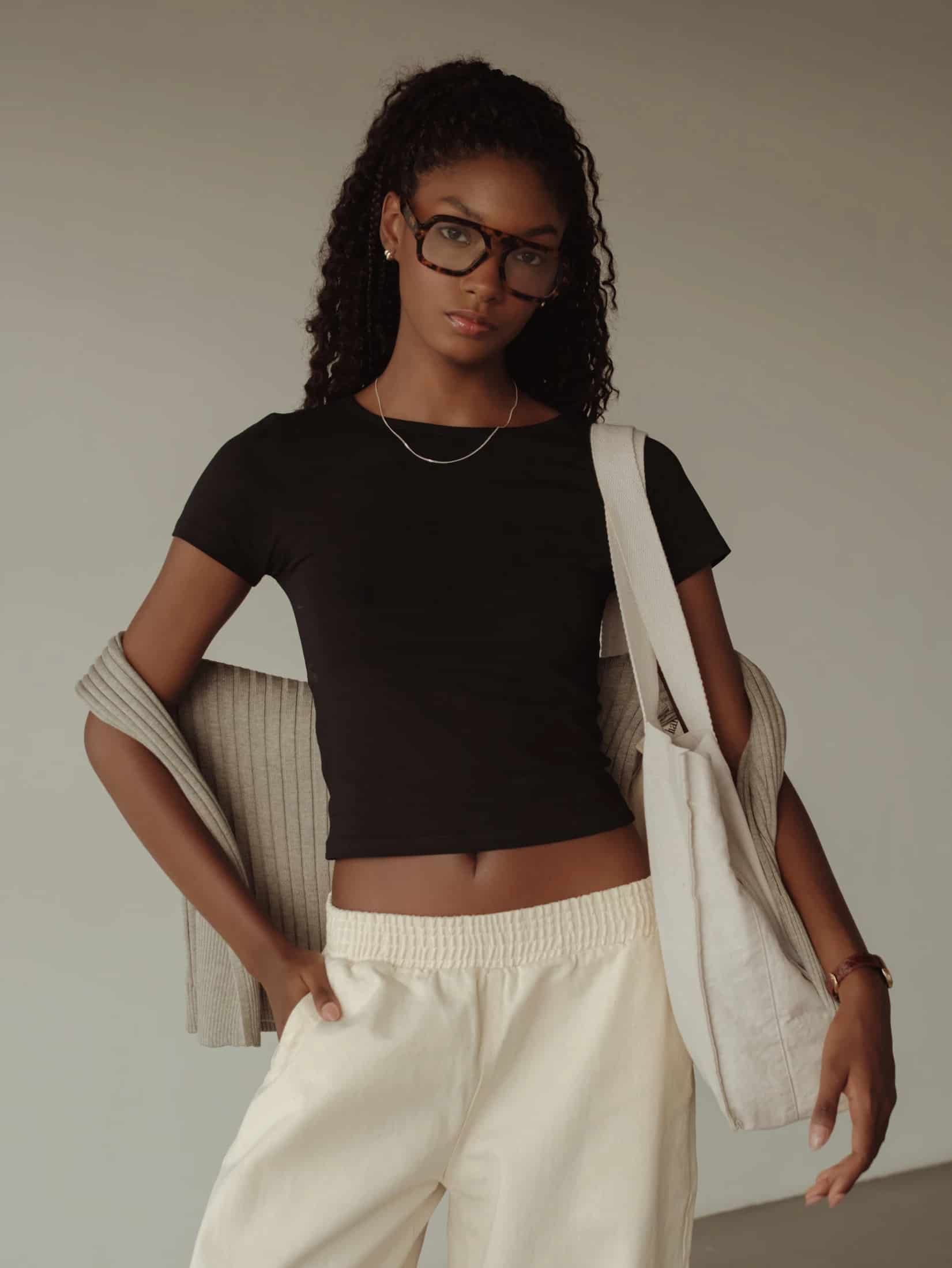 SIMPLY TEE - BLACK - miniatura 1