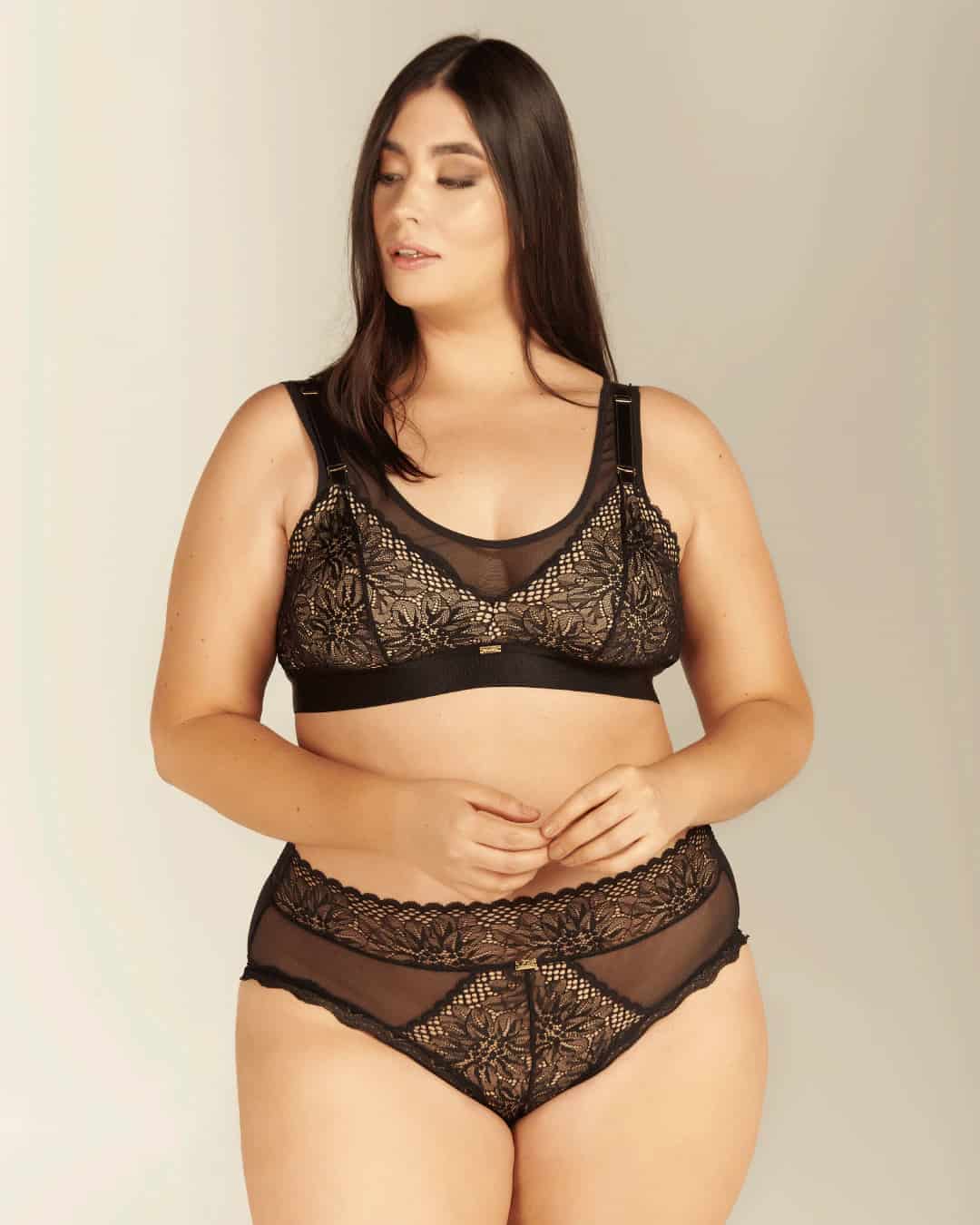 Panty cachetero tiro alto - ALMOND NEGRO - miniatura 3