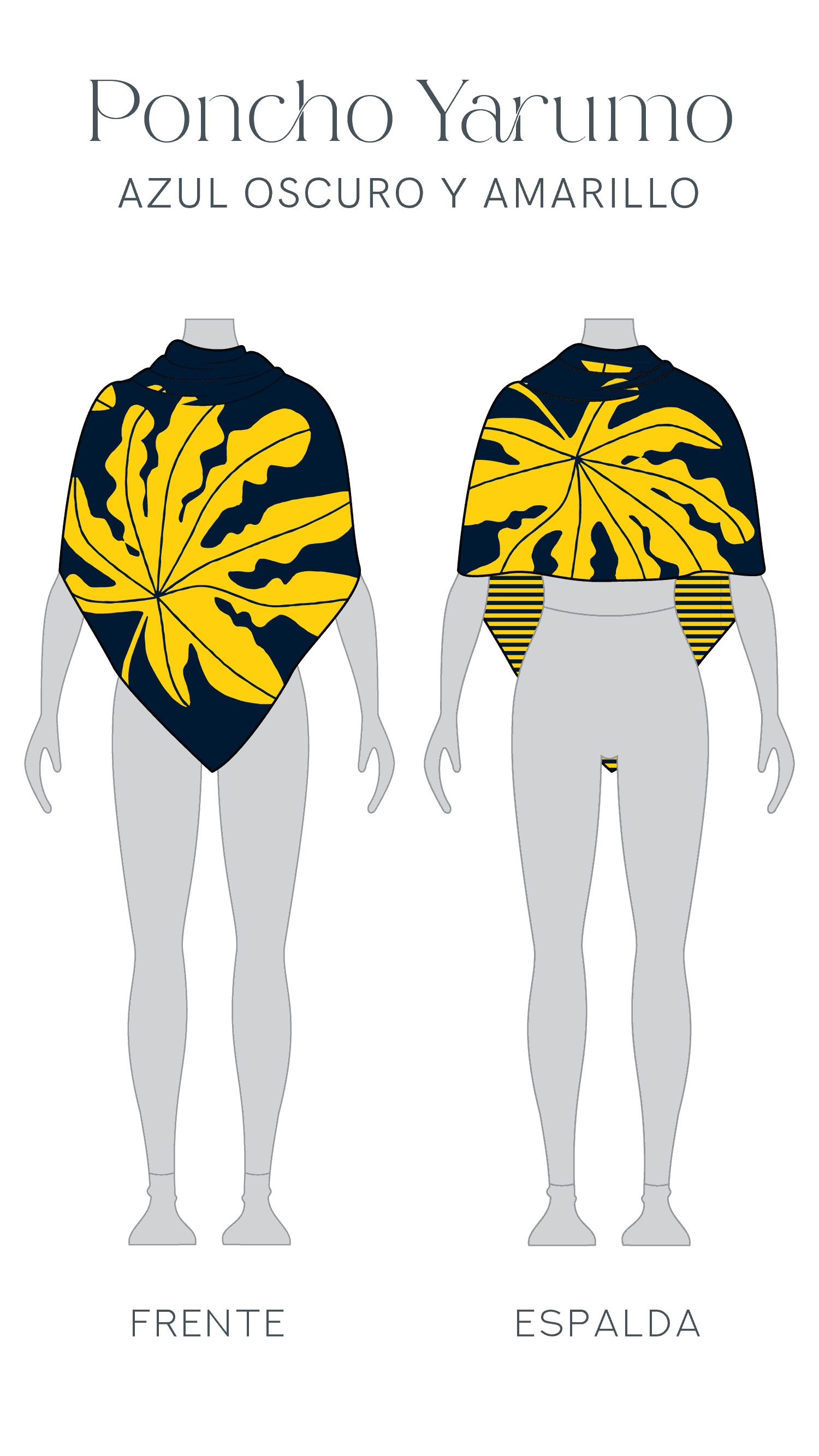 Poncho Yarumo - azul oscuro y amarillo - miniatura 4