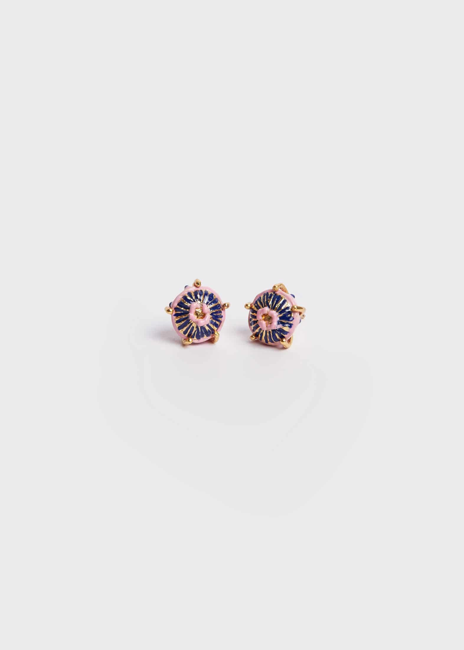 Aretes mini sombrerito azul rosa - miniatura 2