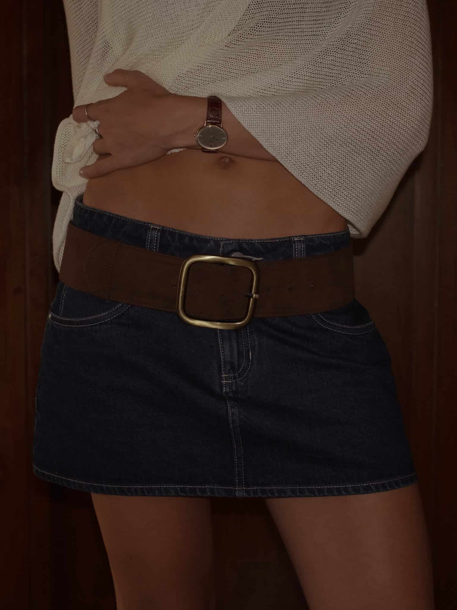 SUEDE BIG BELT - SEPIA - miniatura 2