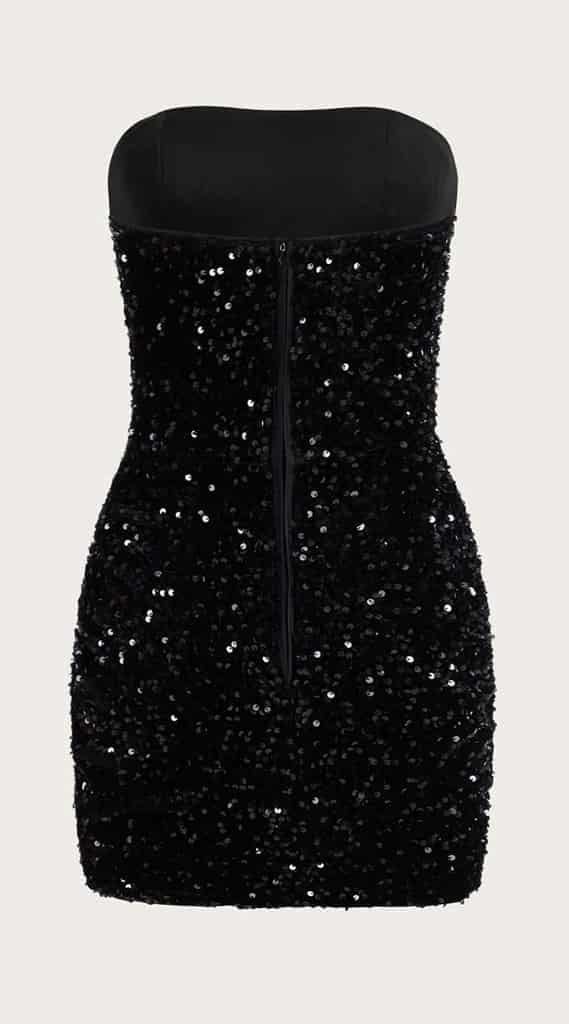 Minivestido negro brillante SH-909394-NEG-M - miniatura 4