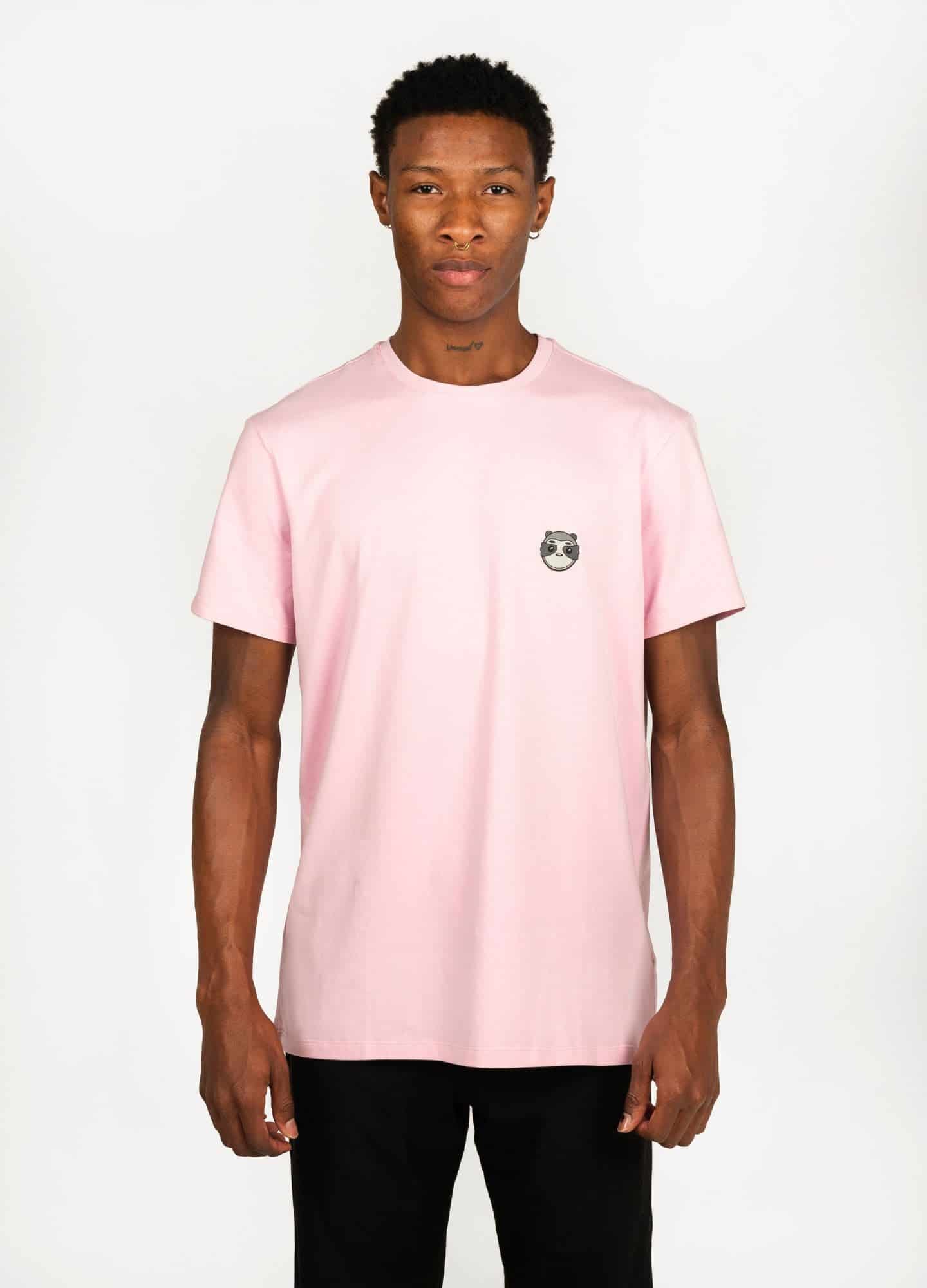 Basic Perezoso Camiseta Regular – Rosa - miniatura 1