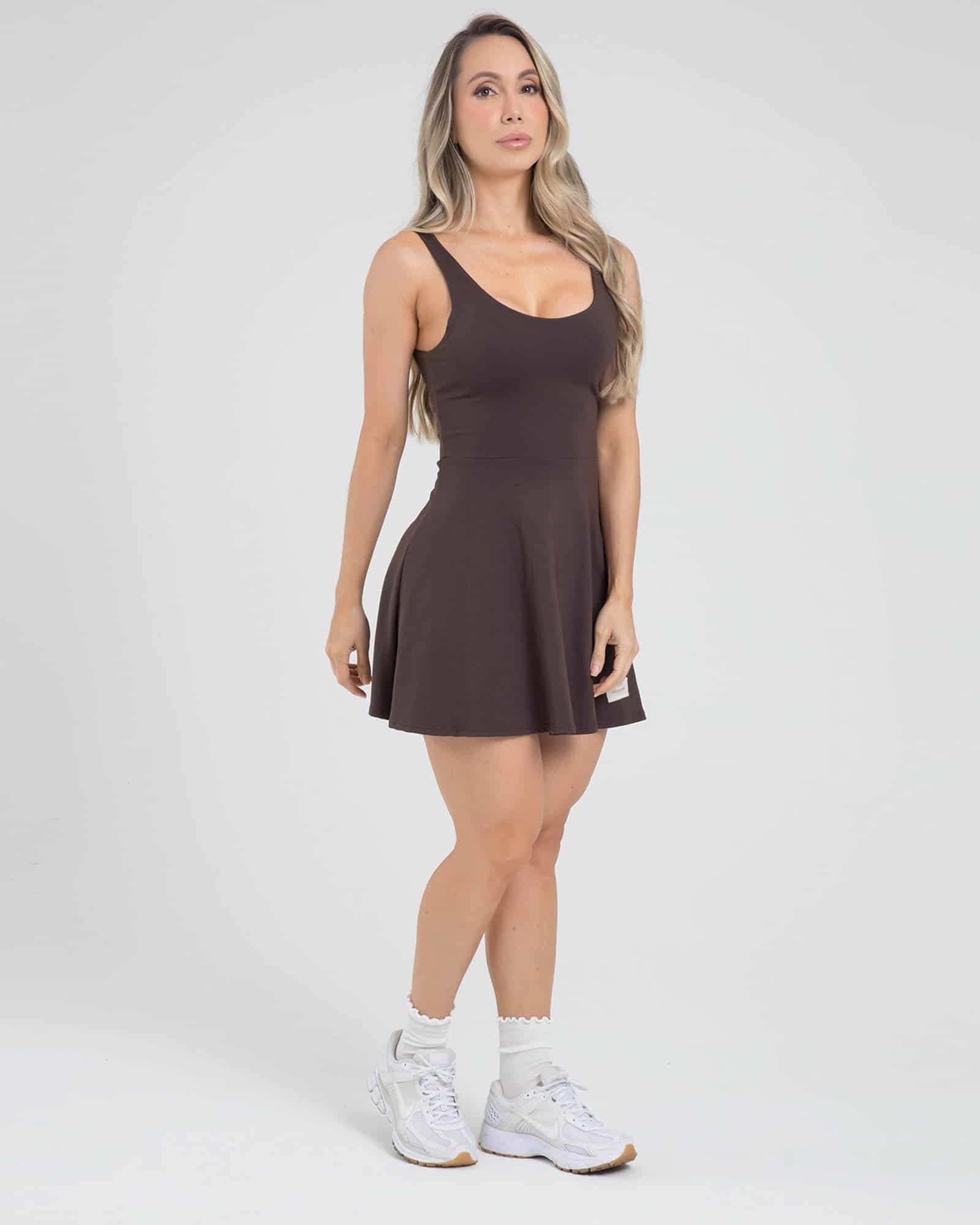 Vestido falda light form cafe oscuro offline FIBER - miniatura 2