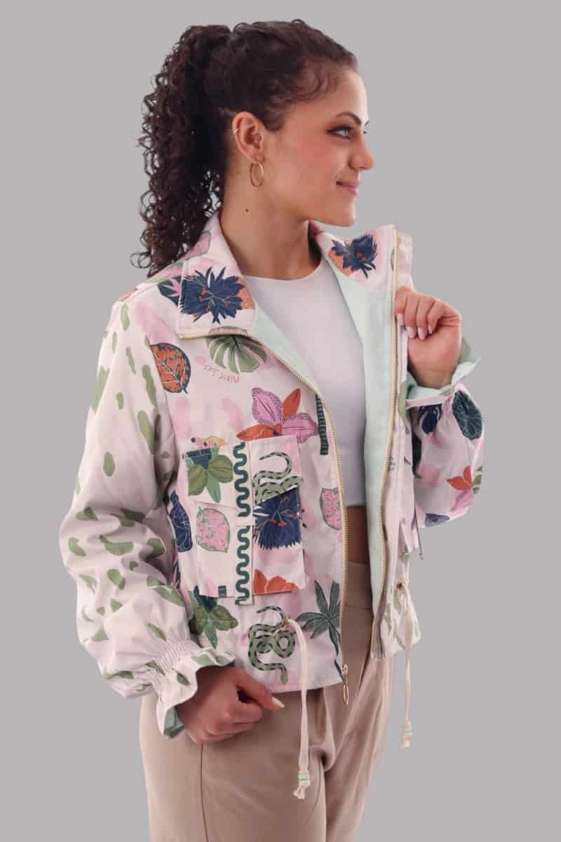 Chaqueta corta estampada  Orquídea Clara - miniatura 3