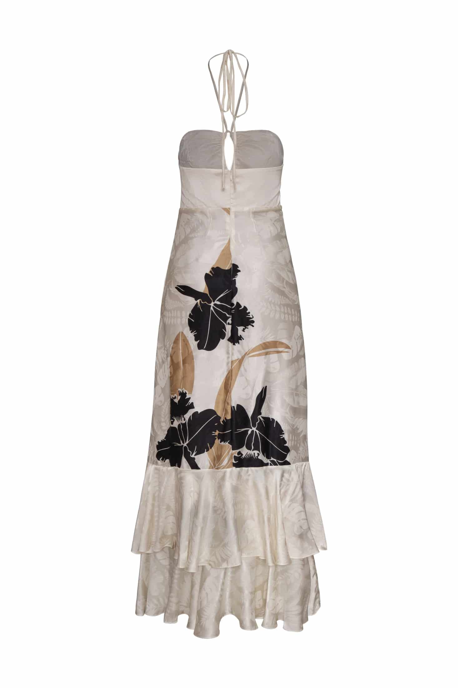 Sevillana Silk Jacquard Maxi Dress / Black Orchids - miniatura 3