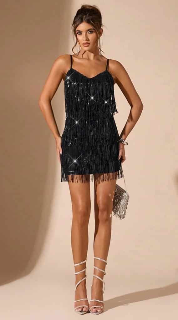 Minivestido negro brillante SH-011359-NEG-M - miniatura 2