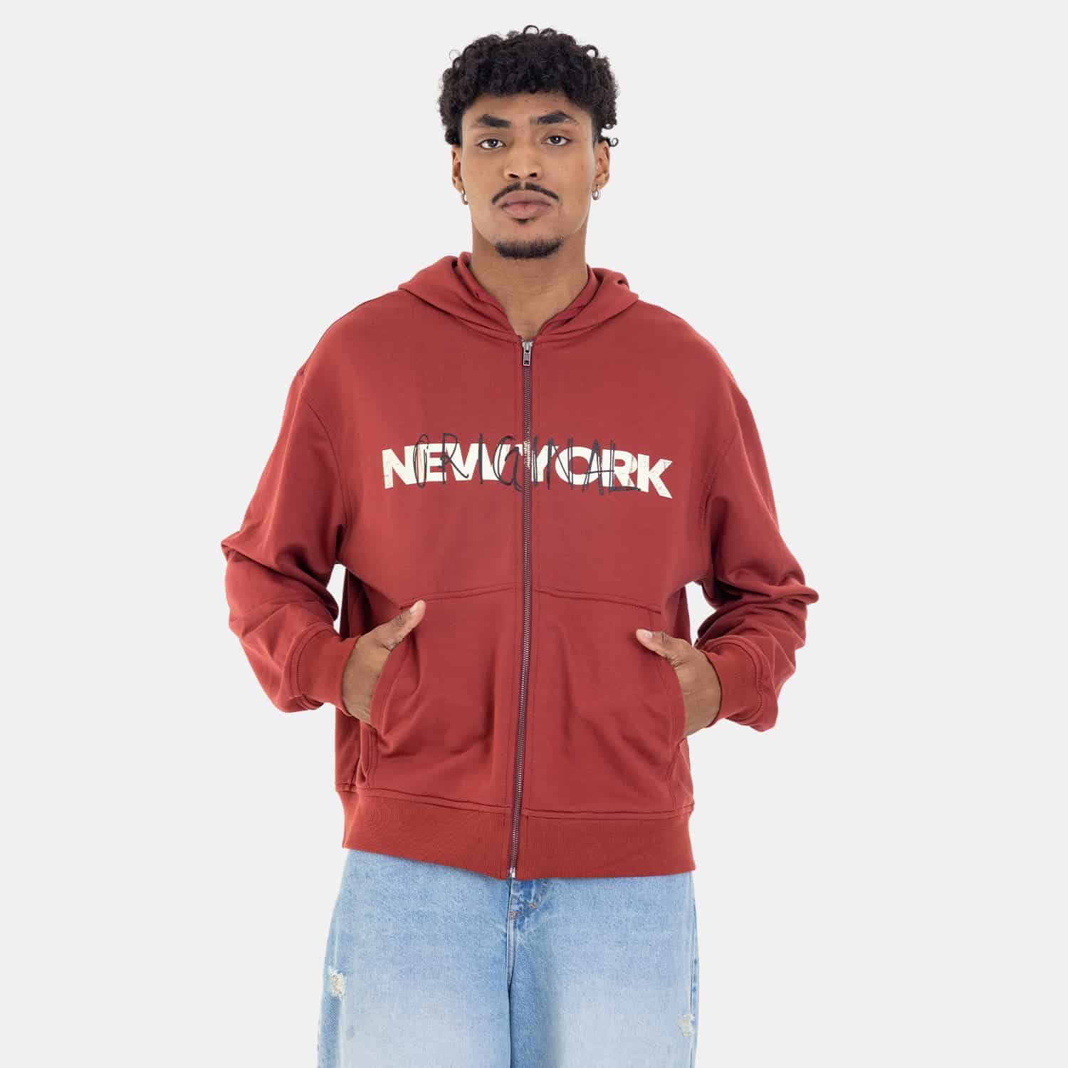 Zip Hoodie Regular Fit Red - miniatura 5