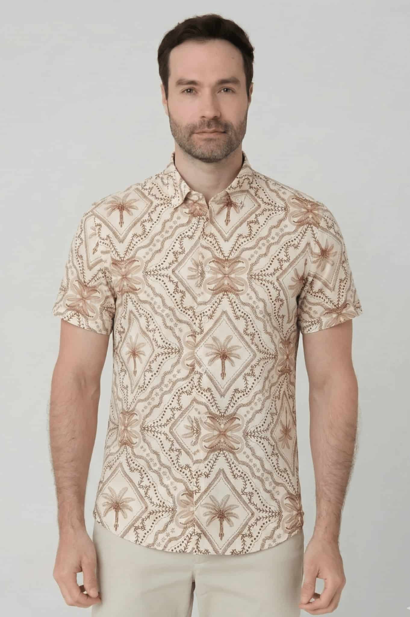 Camisa manga corta estampada para hombre Jon Sonen 027225098 - miniatura 1