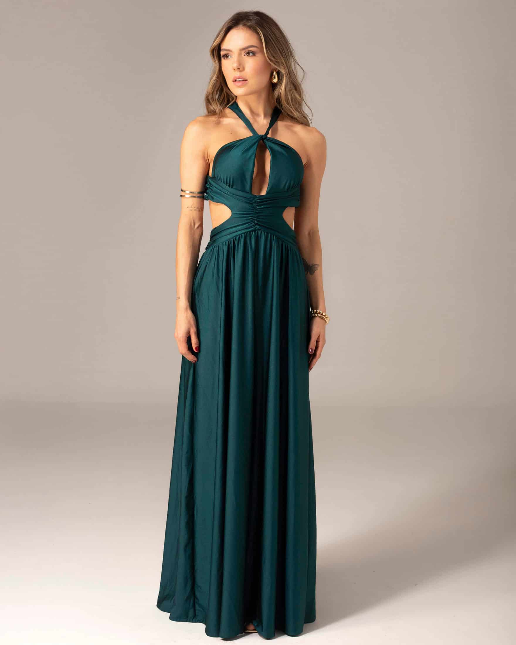 Vestido Largo Halter con Cut Outs - miniatura 1