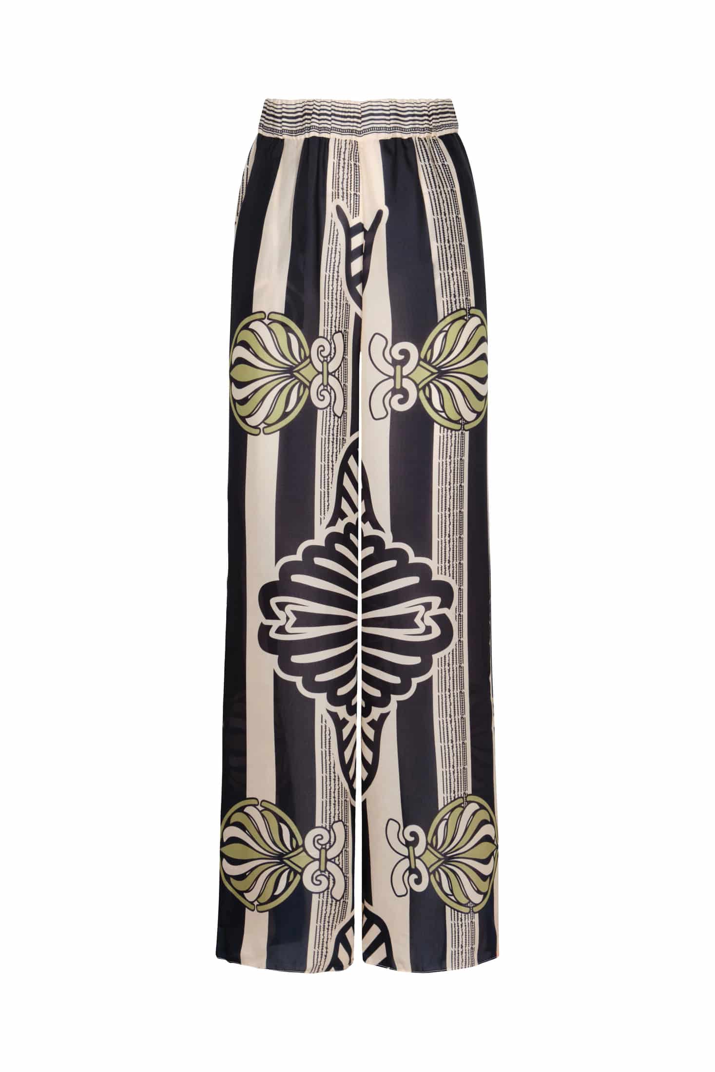 Joao Cotton Silk Pants / Navy Ornament Stripes - miniatura 1