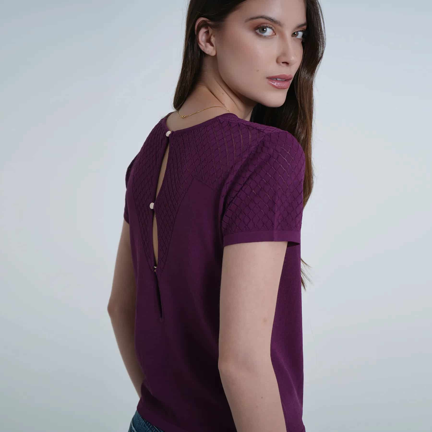 Sweater Cuello V Manga Corta - miniatura 4