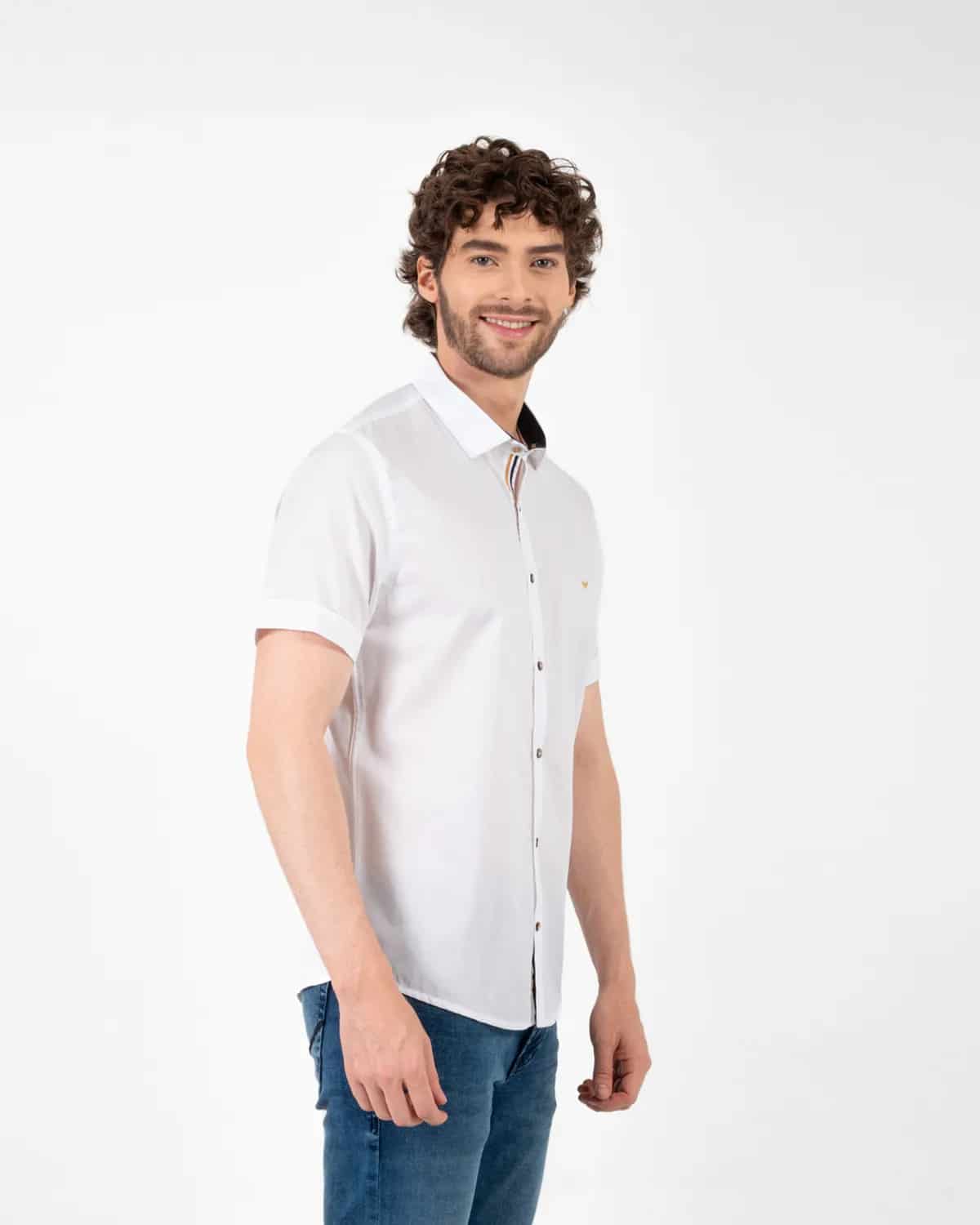 Camisa blanca manga corta para hombre - miniatura 55