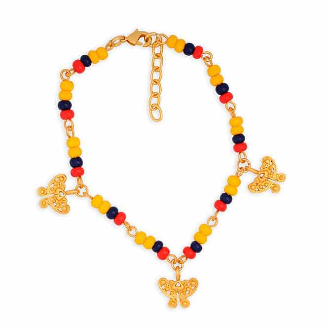 Pulsera con dije mini nariguera mariposa Tairona - miniatura 1