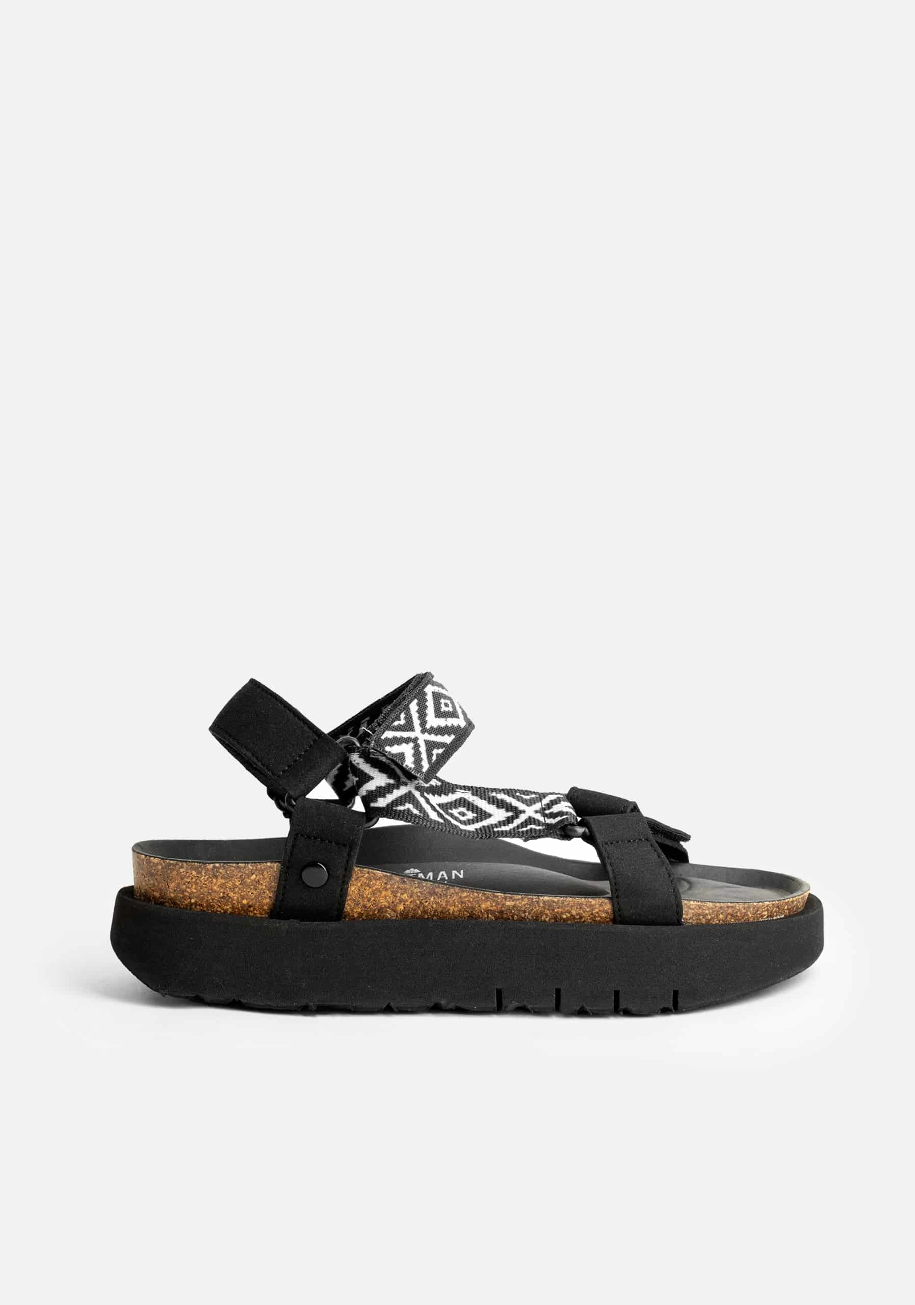 Sandalia Bruni Negro - Marfil - miniatura 1