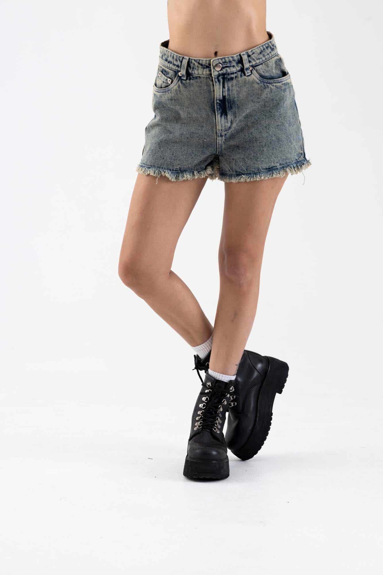 BLACK ACID DENIM SHORT - miniatura 32