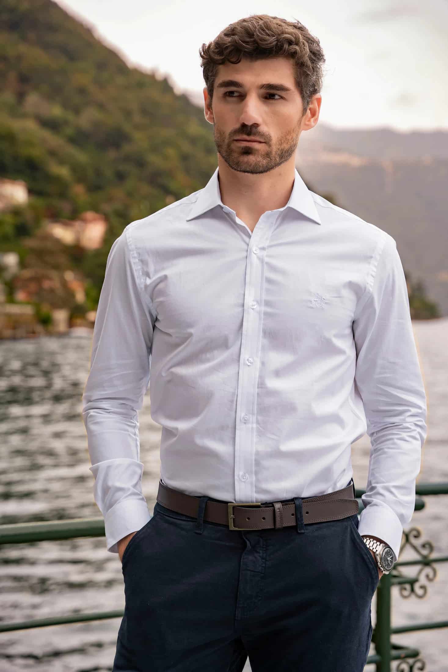 Camisa Business Stretch Hombre Blanco - miniatura 1