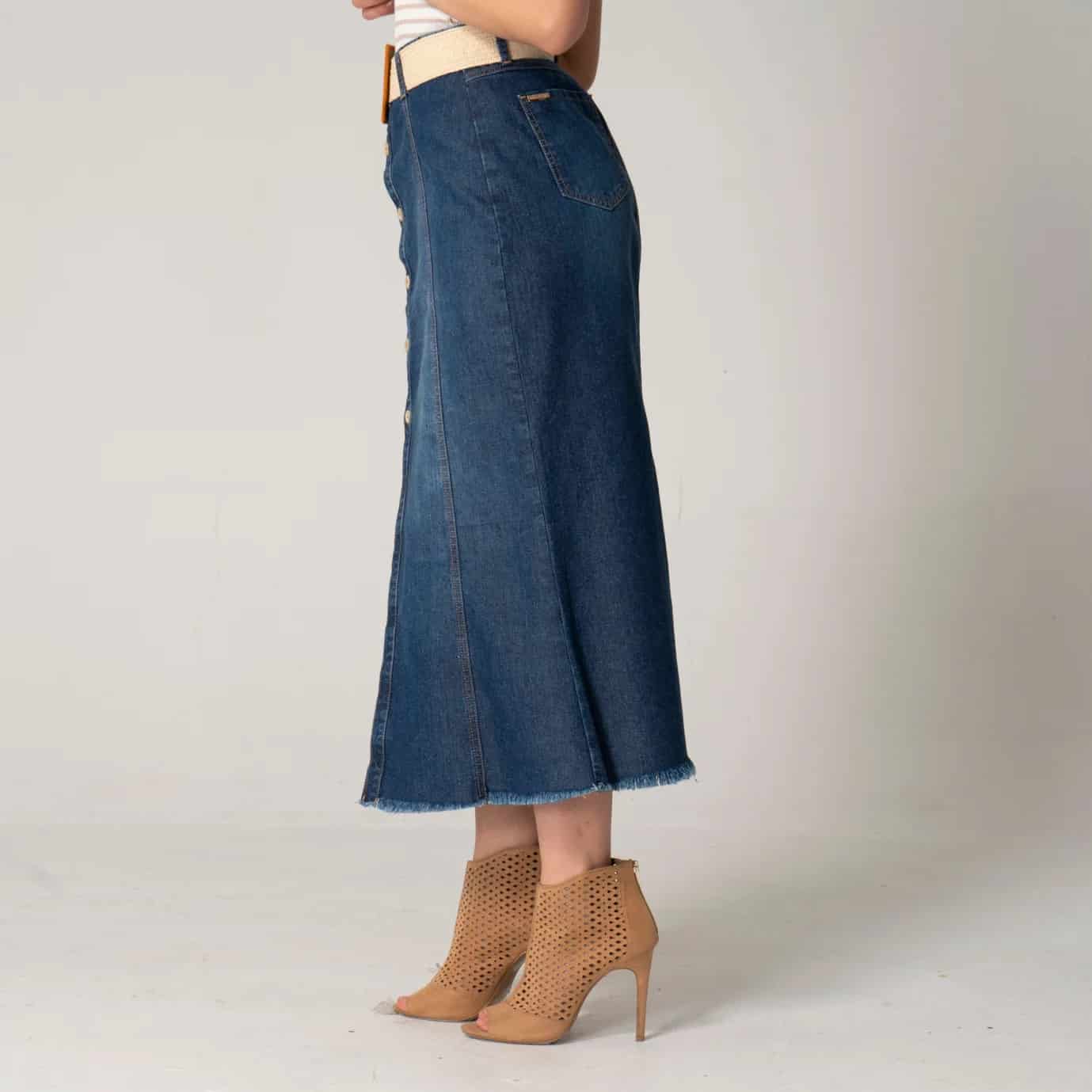 Falda Denim Larga Regular Charming - miniatura 3