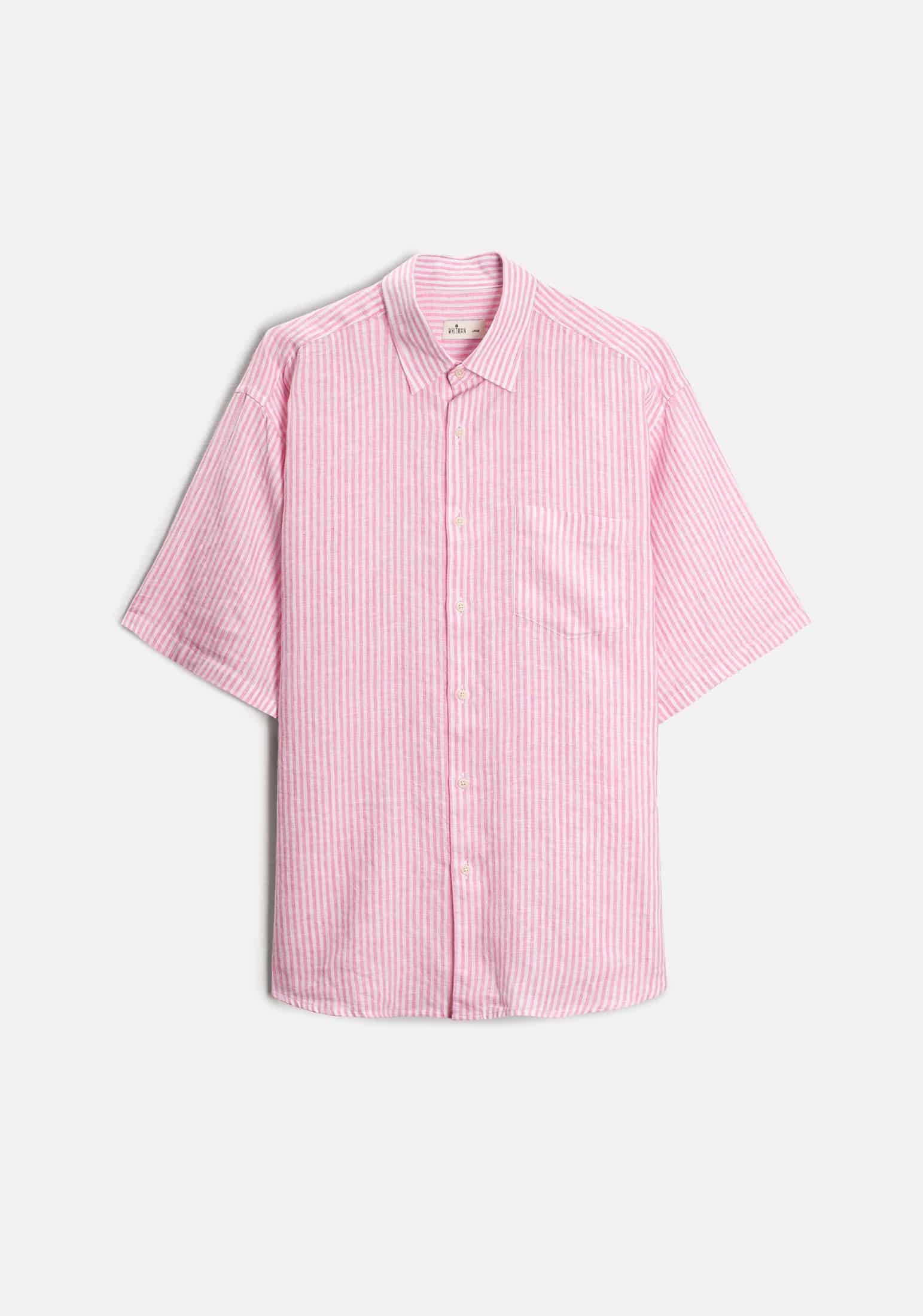 Camisa Lino Harlem Rayas Rosadas - miniatura 1