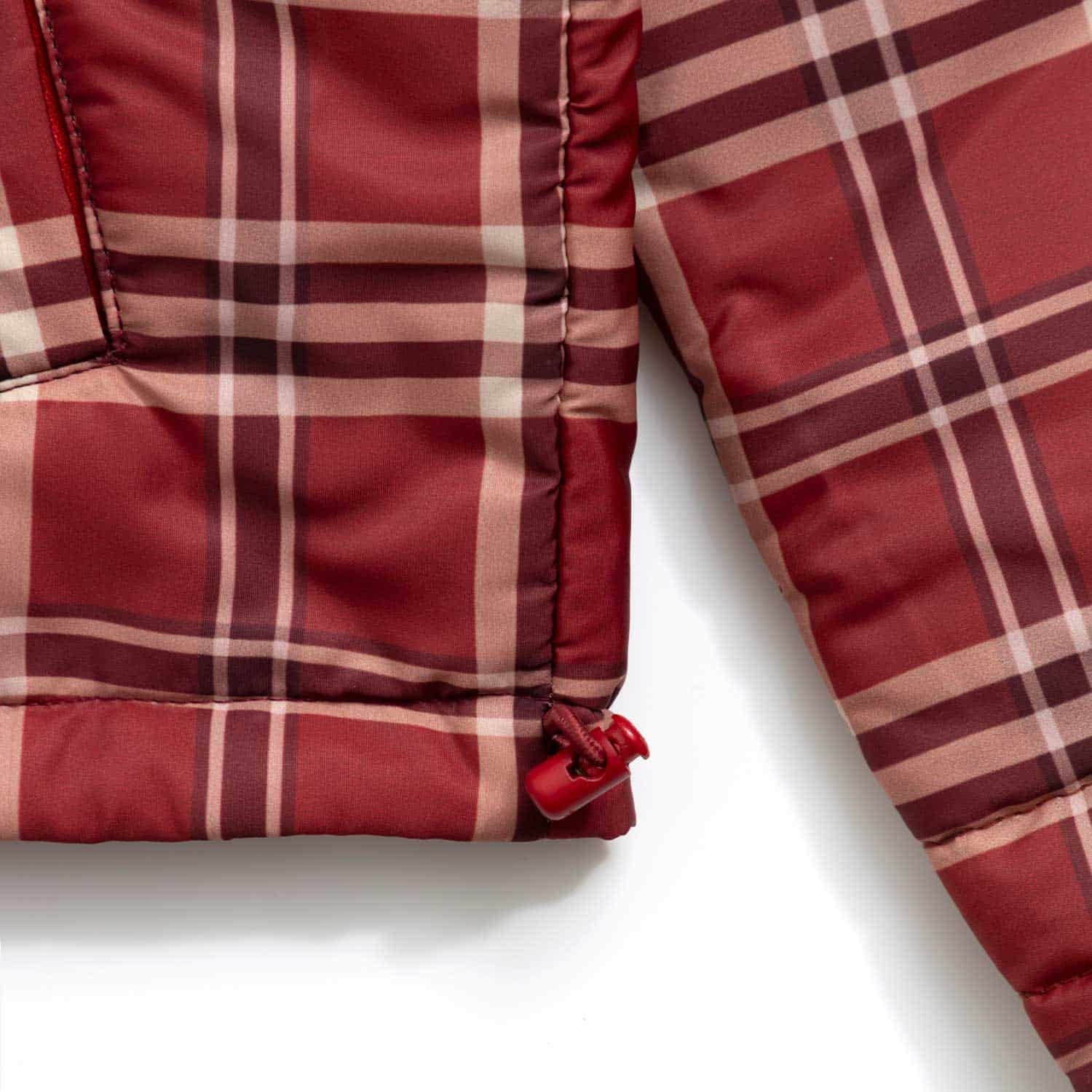 Intuition Plaid Puffer Jacket - Burgundy - miniatura 8