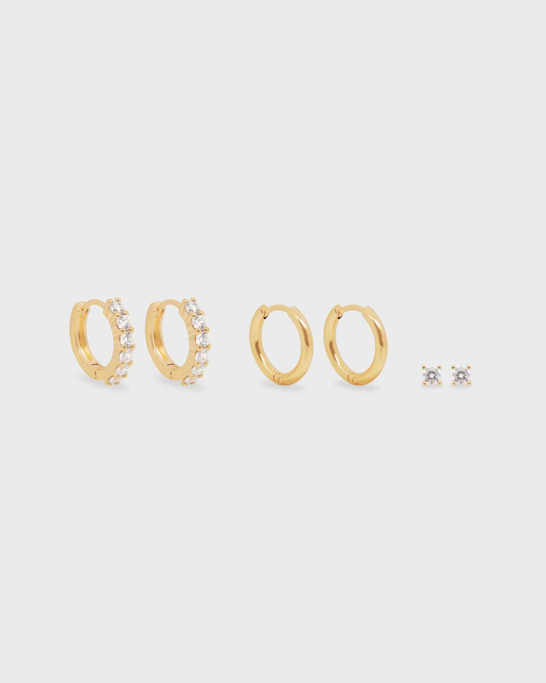 Set X3 Aretes Clásico Brillante - miniatura 1