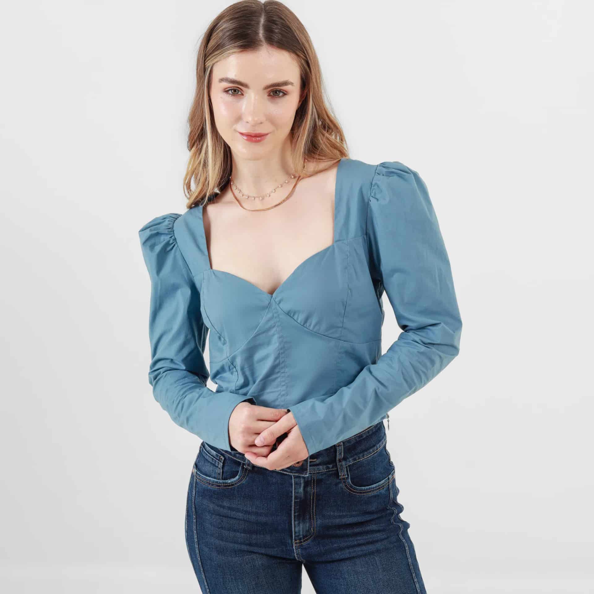 Blusa Cuello V Manga Larga - miniatura 6