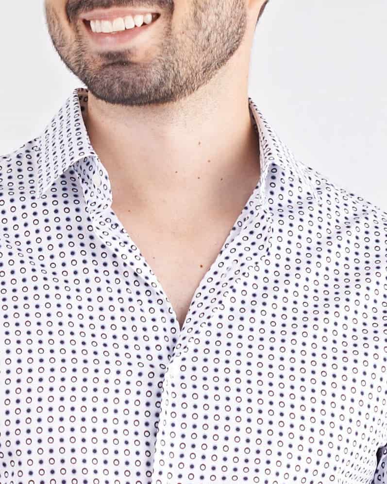 Camisa manga larga slim fit con miniprints - miniatura 3