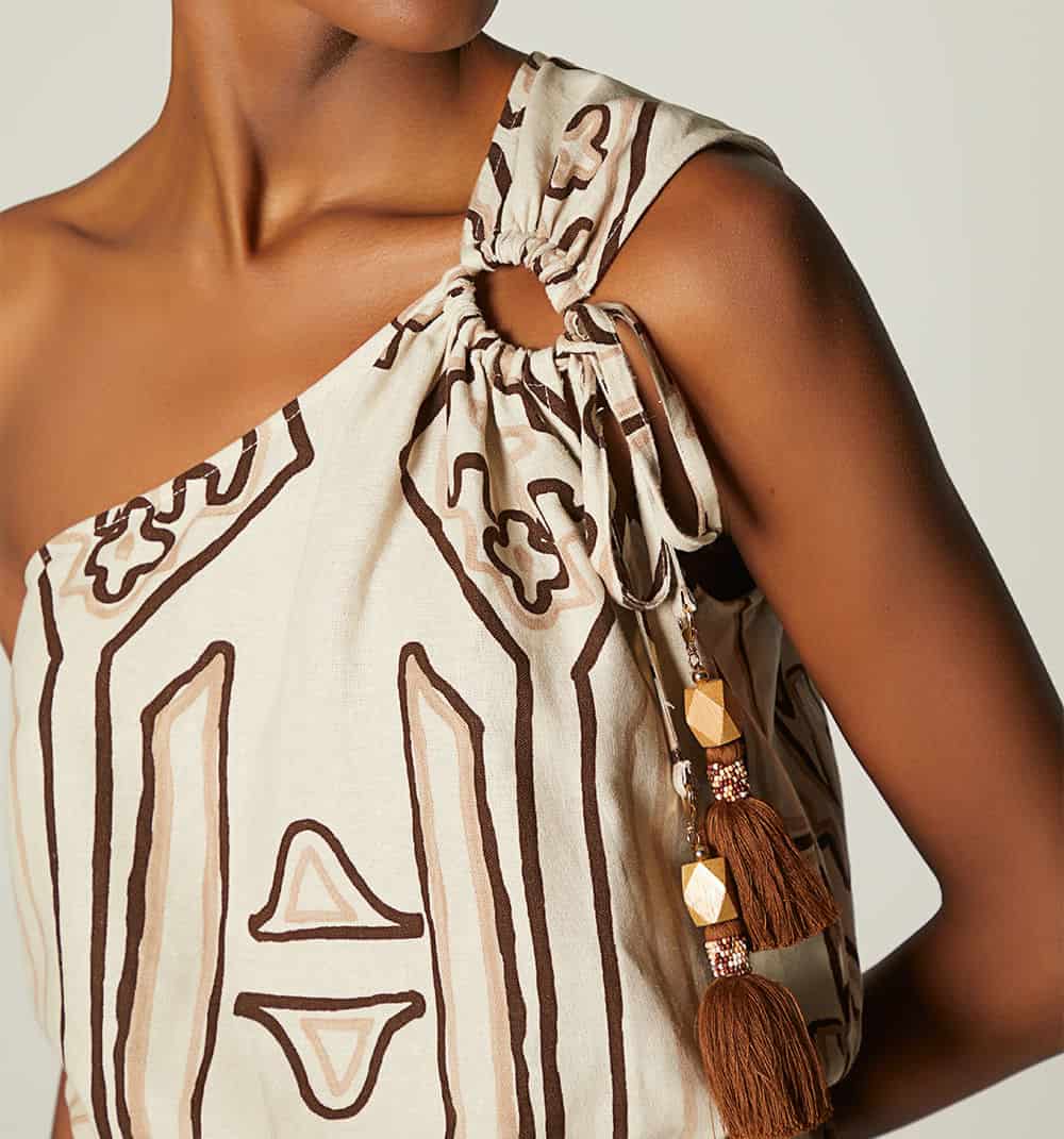 Blusa un solo hombro estampada - miniatura 3