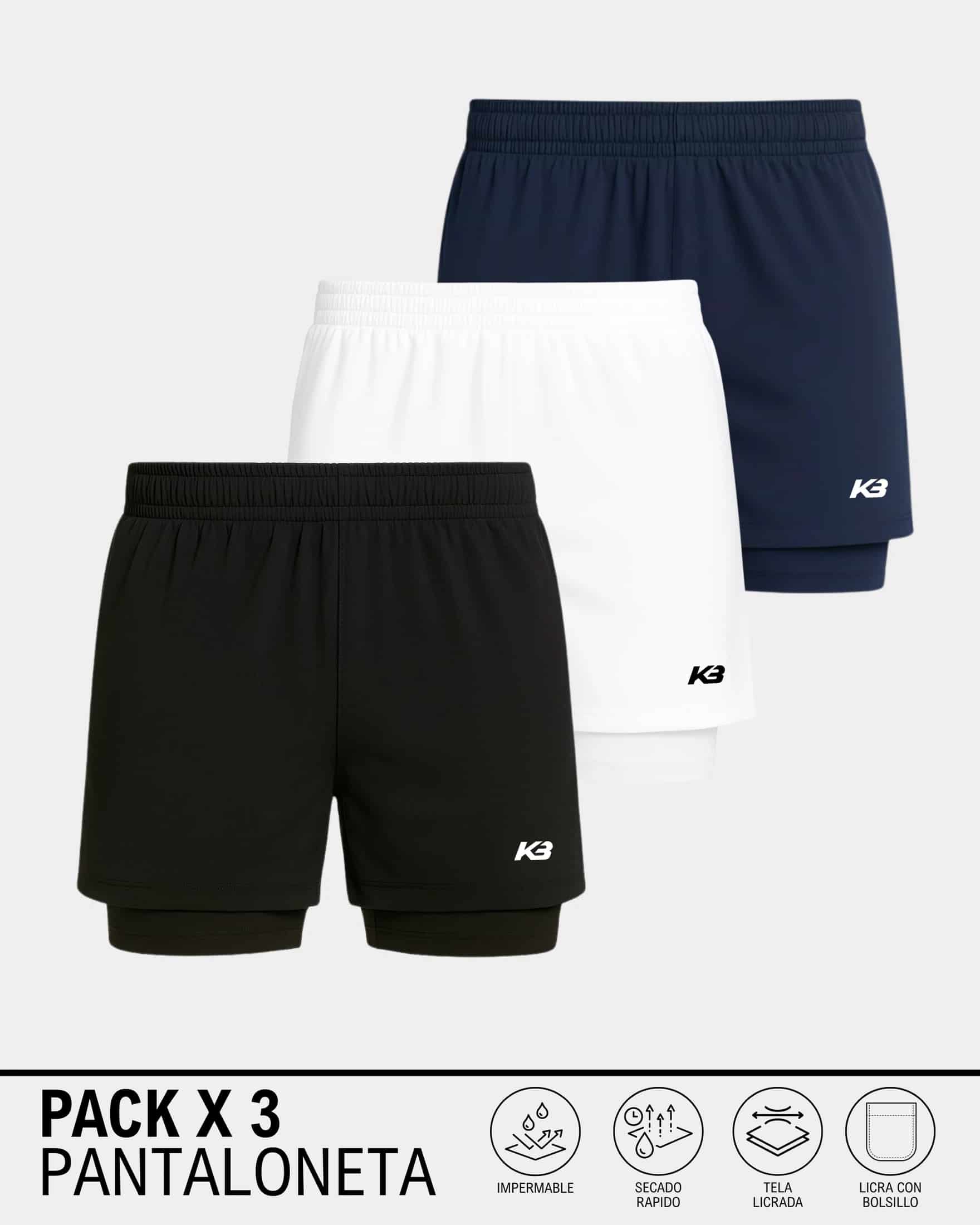 PACK X3 Pantaloneta con Licra Ref 103 | KBMEN RF.365 - miniatura 1