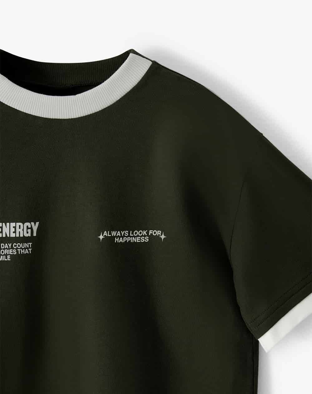 Camiseta regular manga corta verde niño - miniatura 2