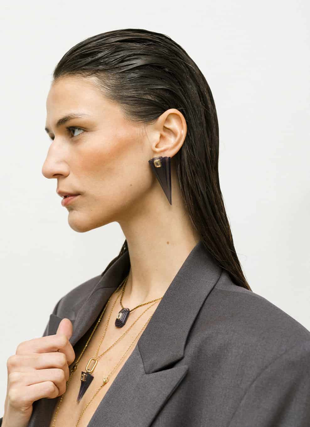 JVxTH - L SMOKY EARRINGS - miniatura 1