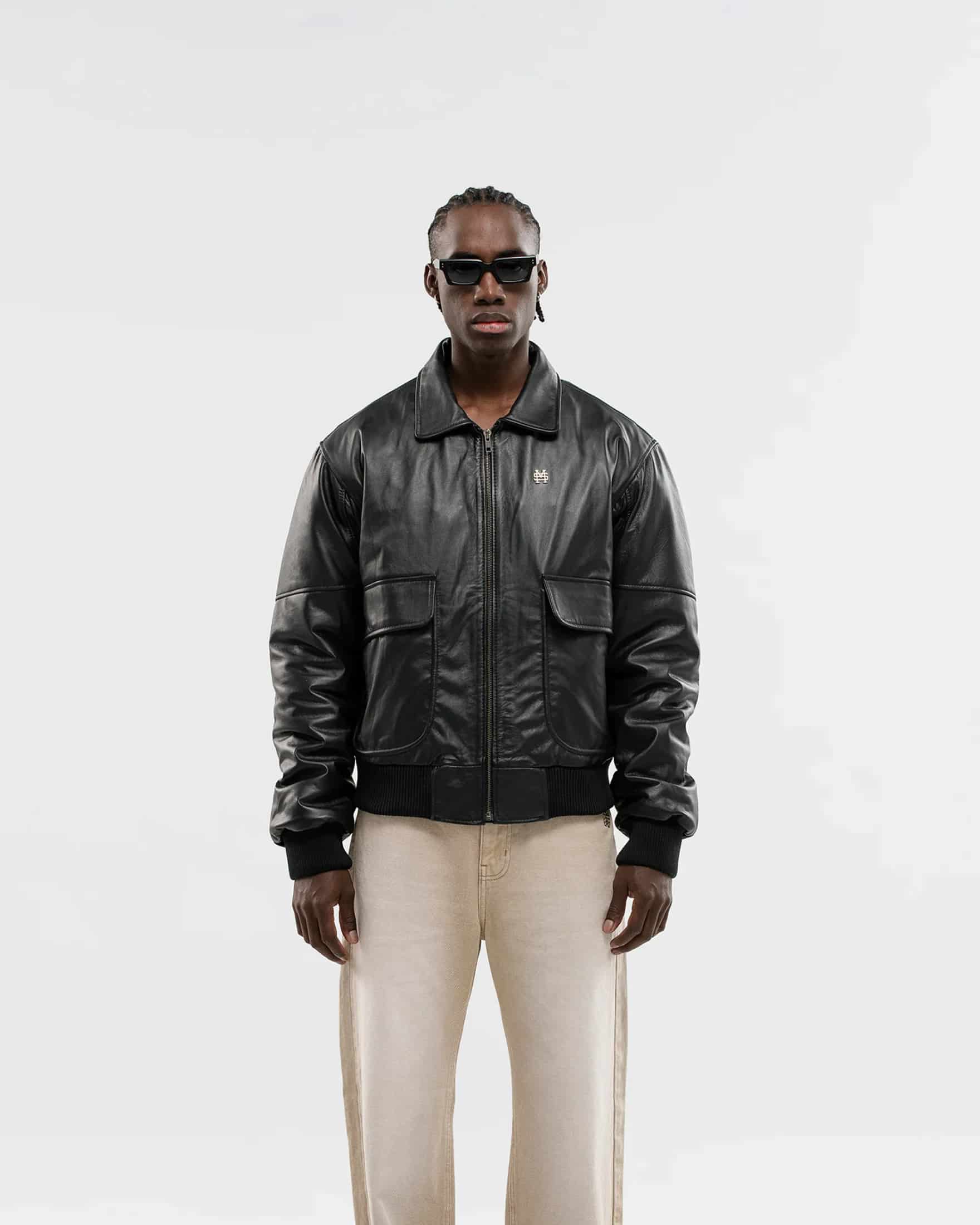 Edición Limitada | Chaqueta de Cuero Aviador - Negro - miniatura 8