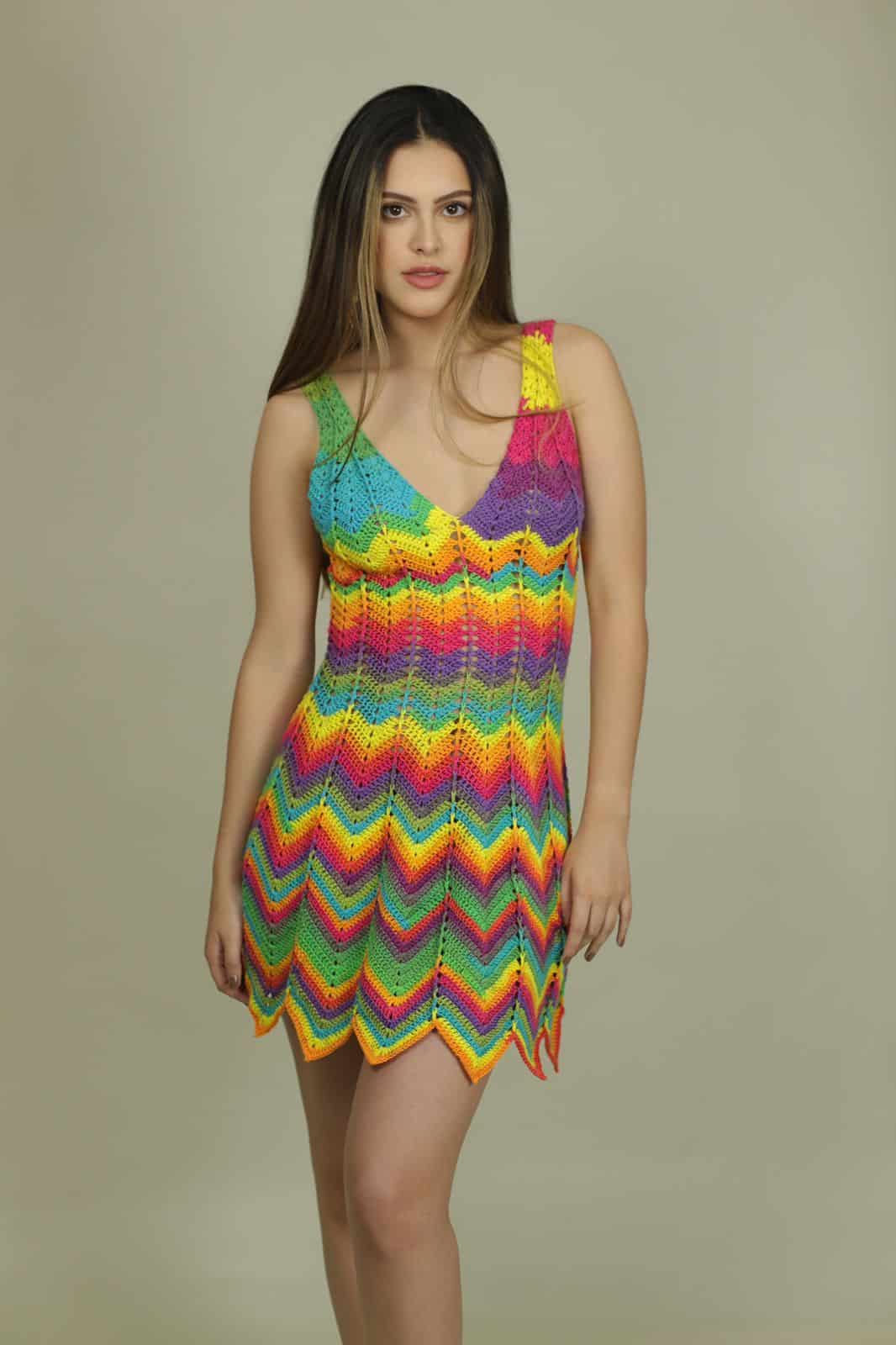 Crocheted Dress - Rainbow - miniatura 2