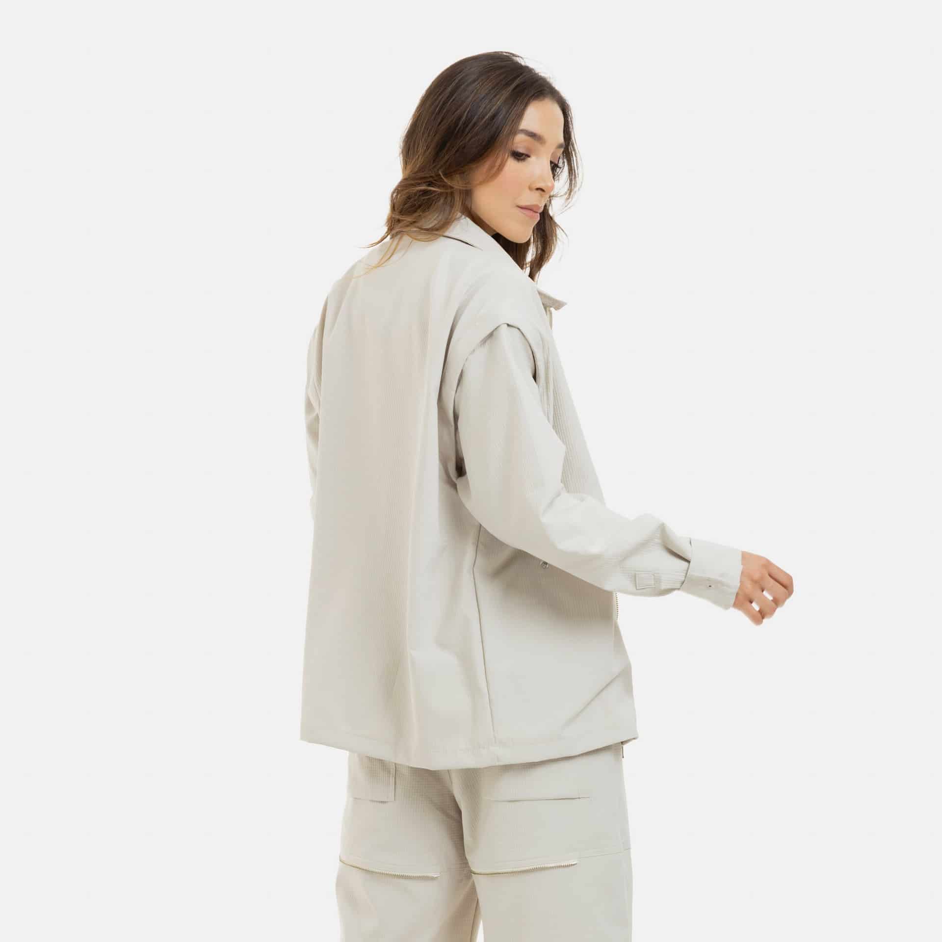 Convertible Utility Jacket Beige - miniatura 7
