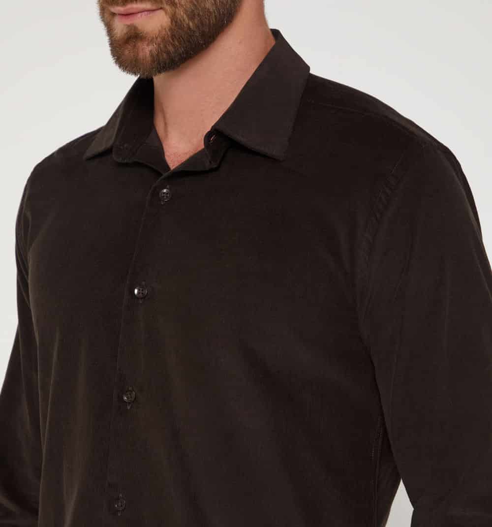 Camisa para hombre  con tela corduroy - miniatura 4