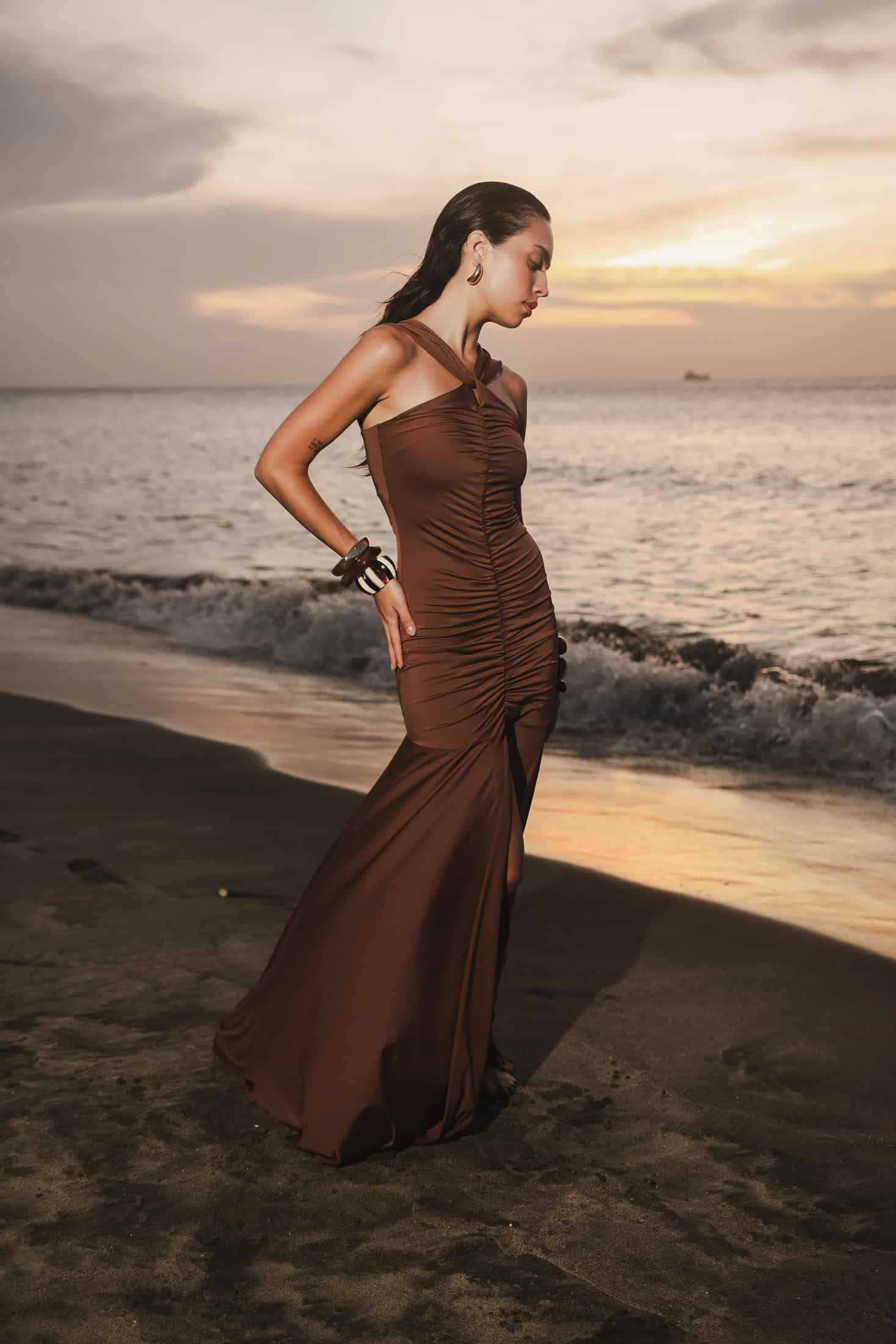 PRE-ORDER AYA GOWN - DARK CHOCOLATE - miniatura 6