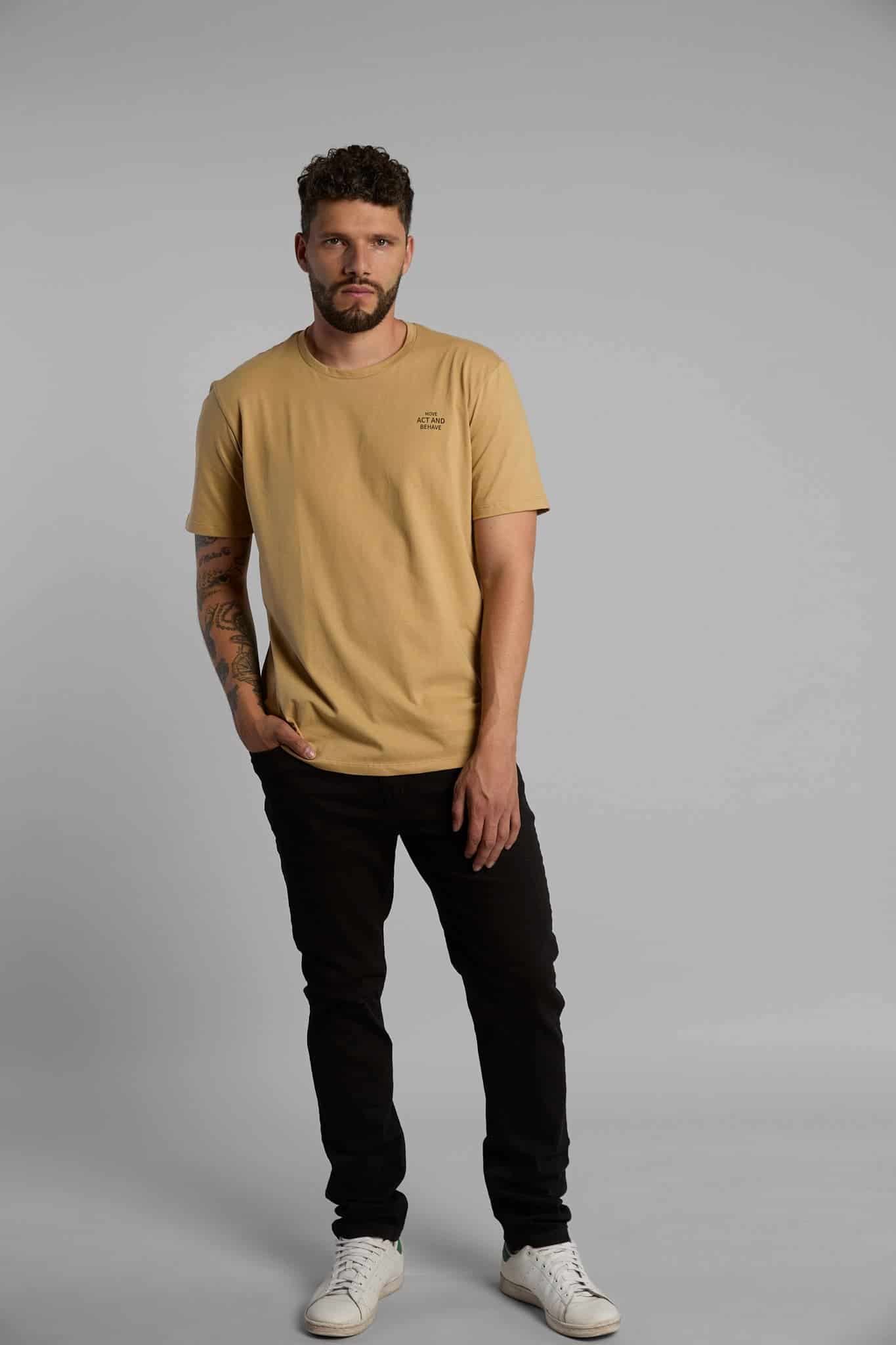 Camiseta Move Act Behave Beige - miniatura 3