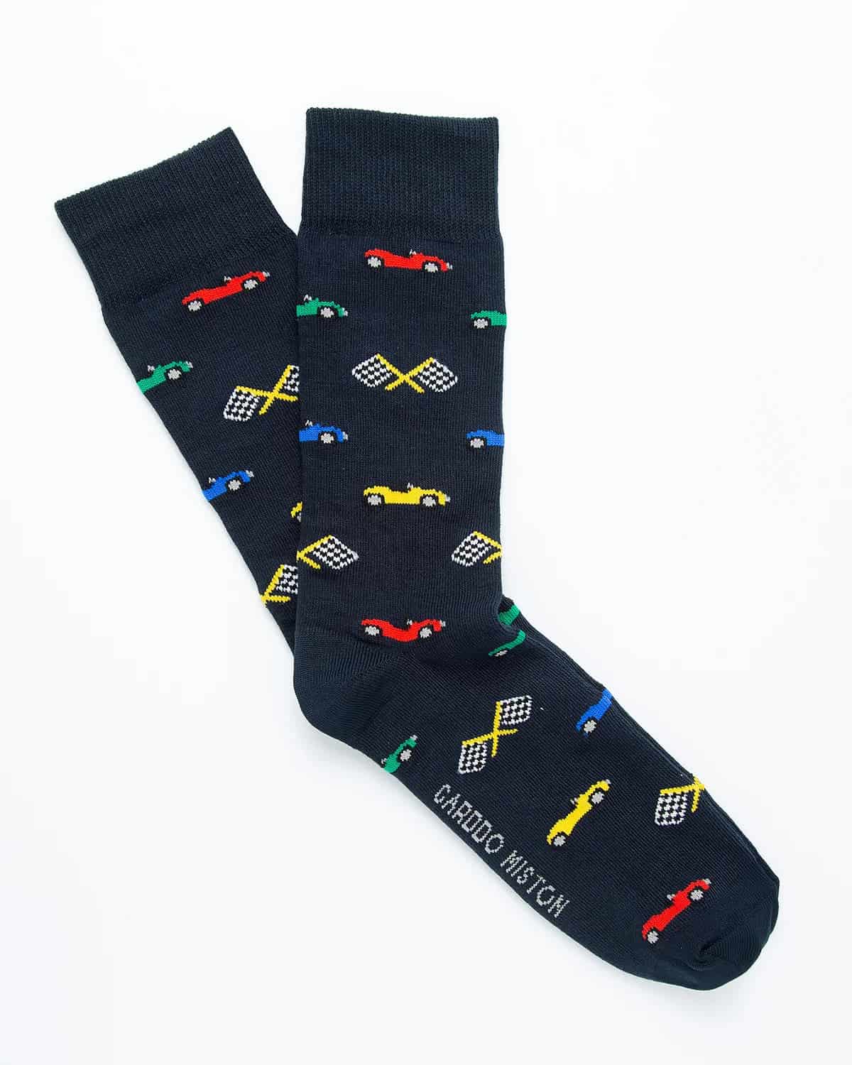Medias Algodón Estampado Carros Formula 1 - Fondo Azul - miniatura 1