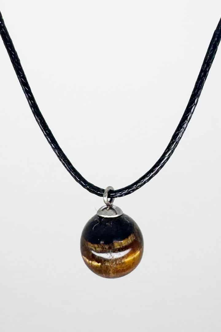 Collar cuerda piedra ojo de tigre - miniatura 1