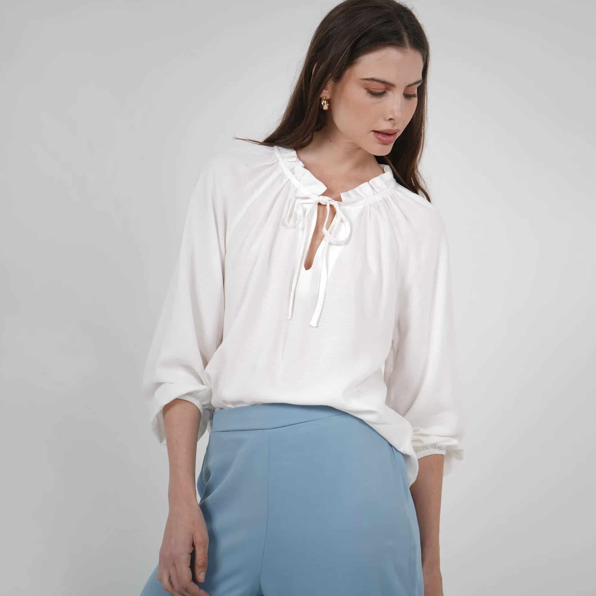 Blusa Cuello V Manga 3Cuartos - miniatura 1