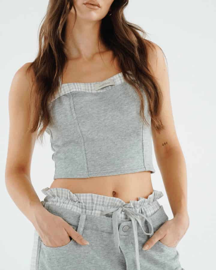 TOP BONHEUR CON ESCOTE GRIS - miniatura 6