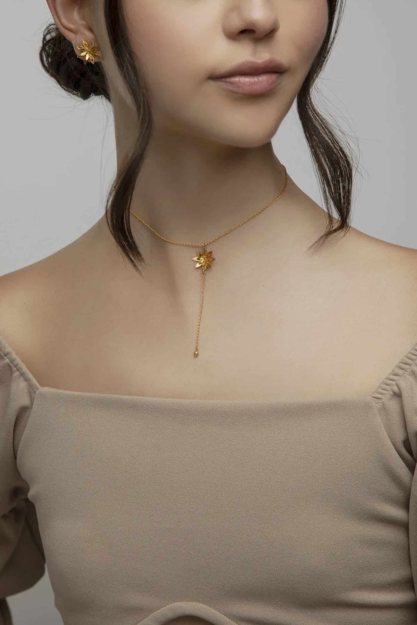 Cadena Choker Flor De Loto Resiliencia - miniatura 3