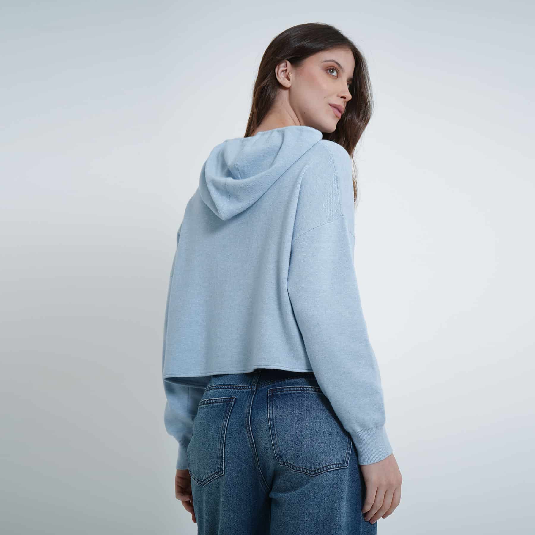 Buzo sudadera crop con capucha bordado Berry - miniatura 9