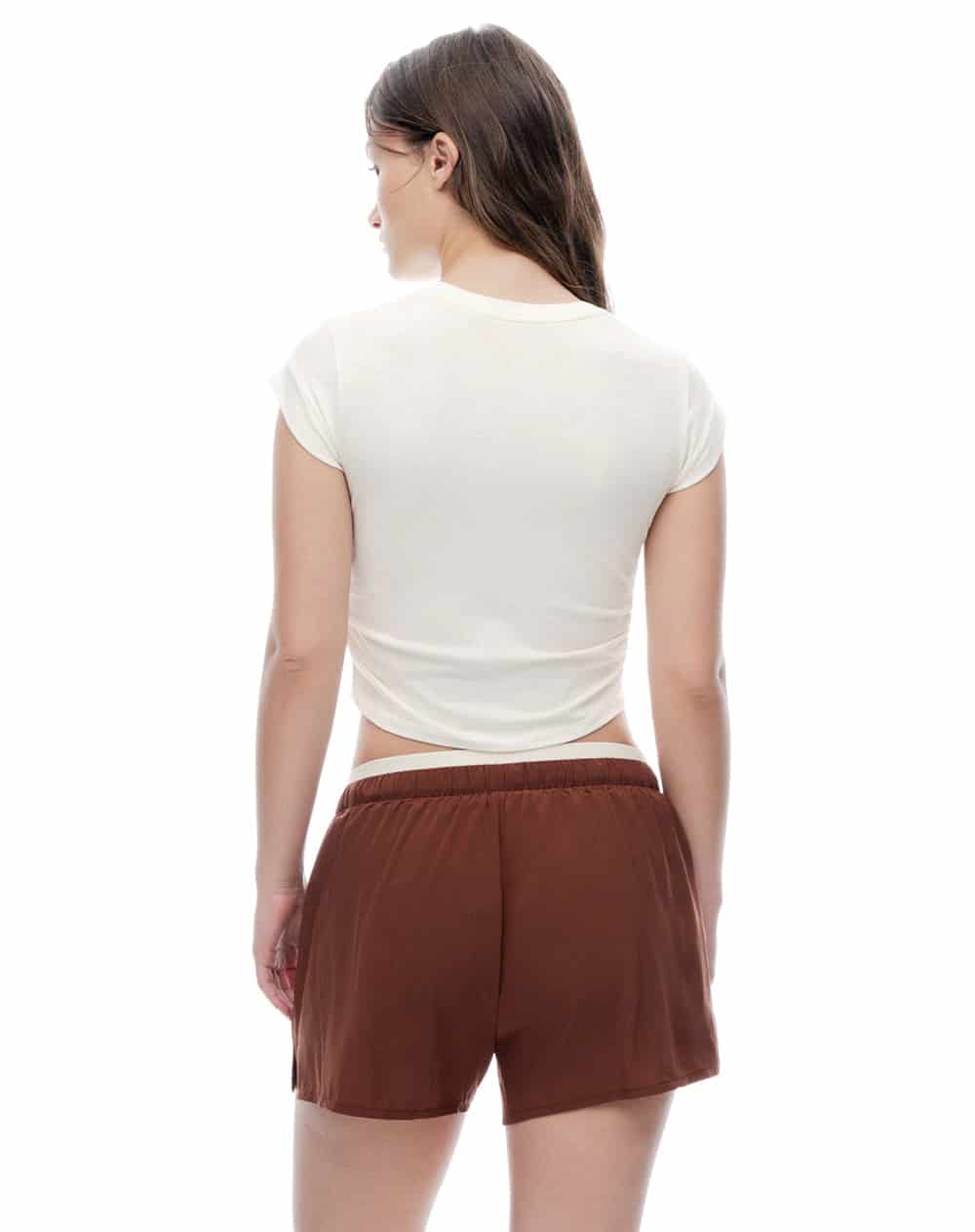 Short deportivo café mujer - miniatura 2