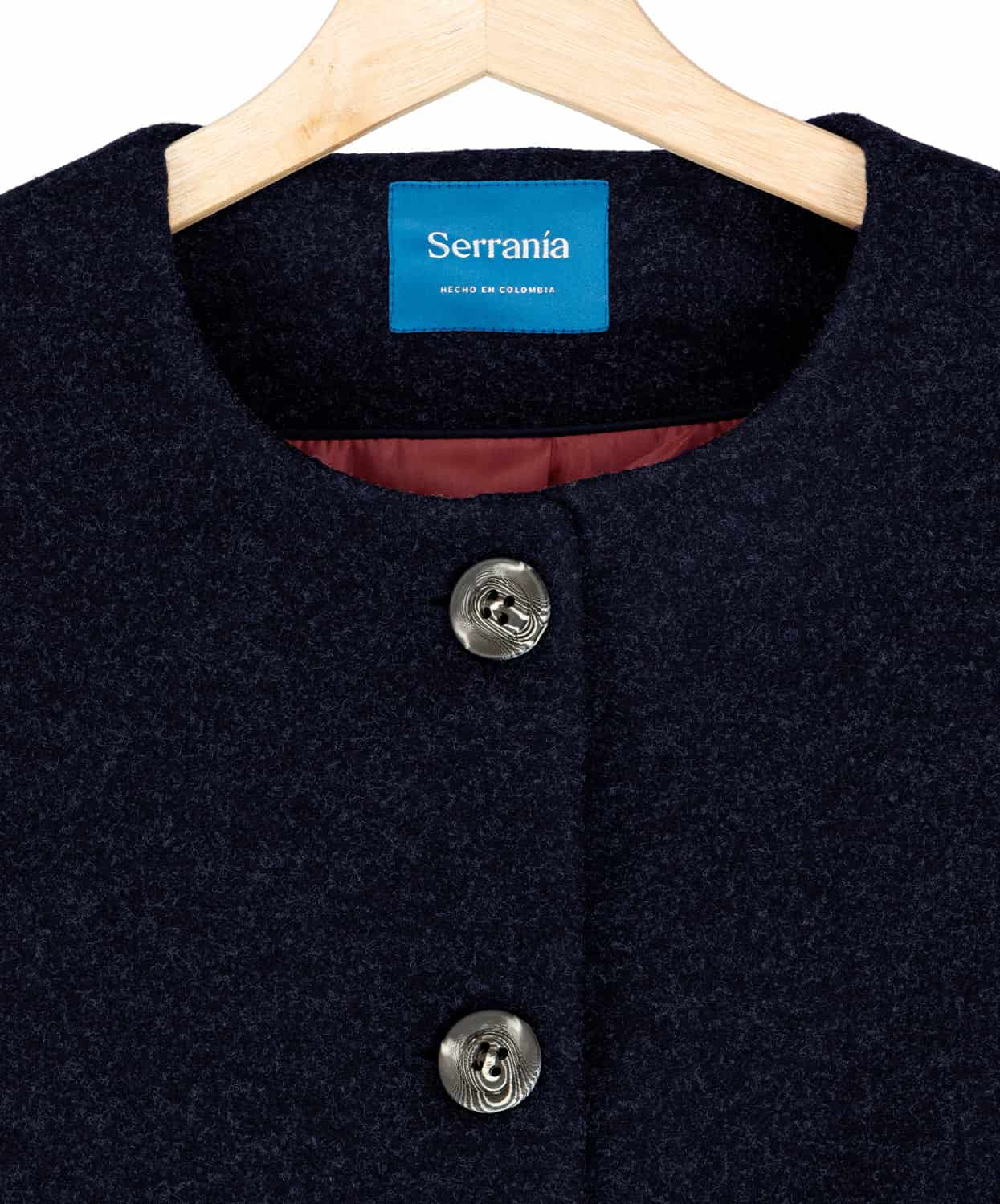 Chaqueta Cropped en Paño Azul Toronto - miniatura 12