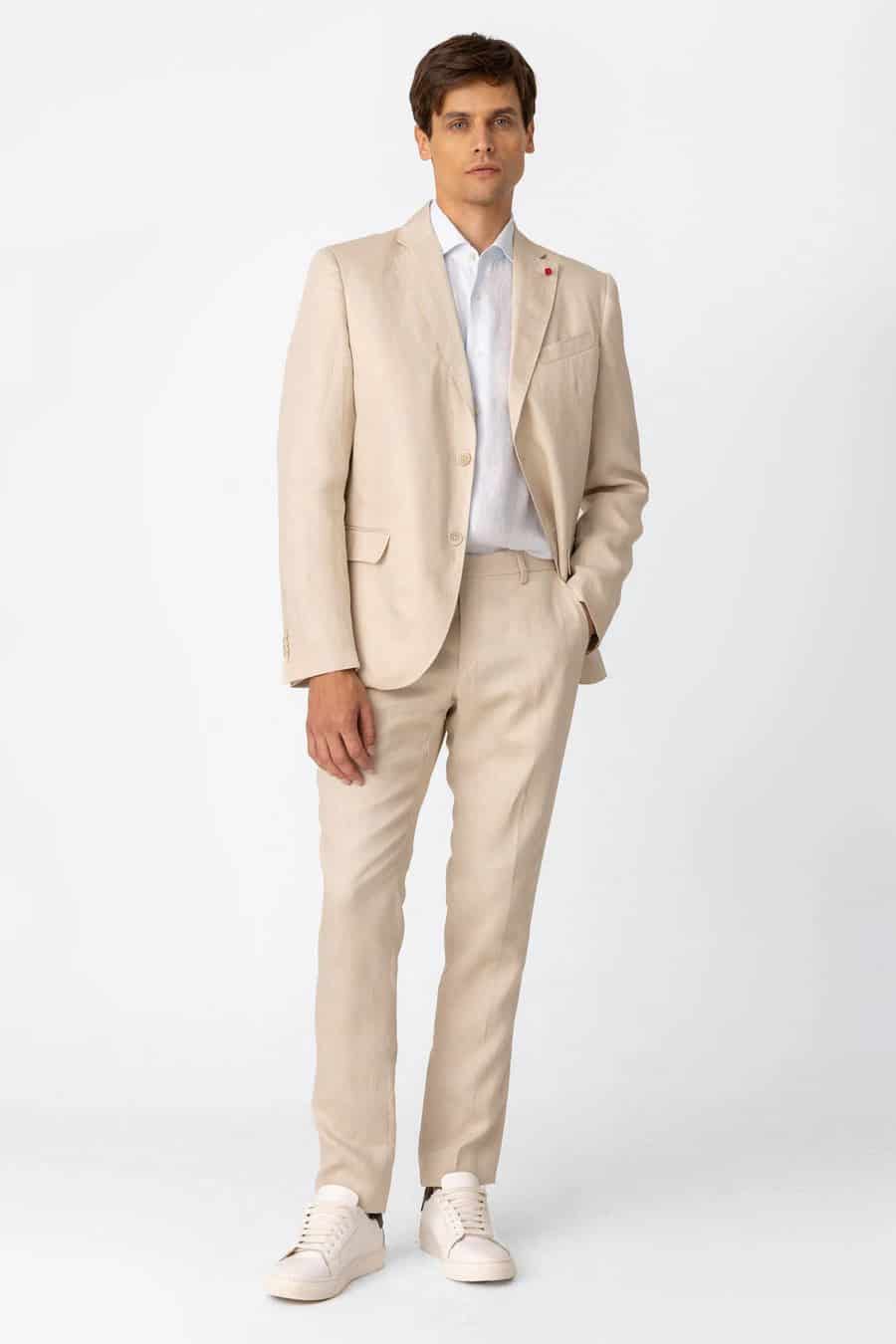 Men's pants beige vittorio - miniatura 8