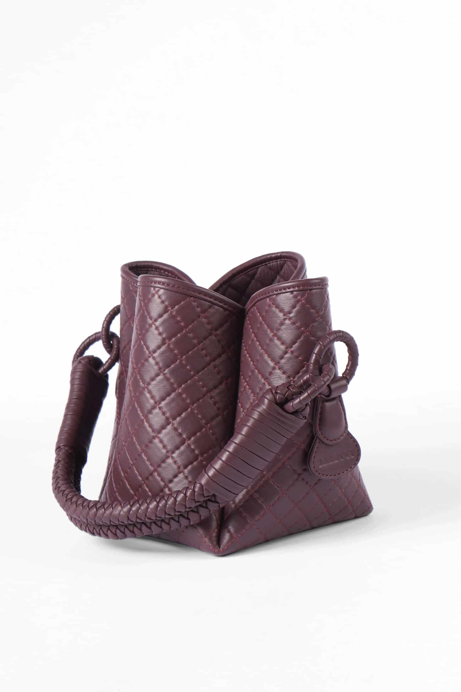 Tulip Mini Bucket Bag, Burgundy - miniatura 4