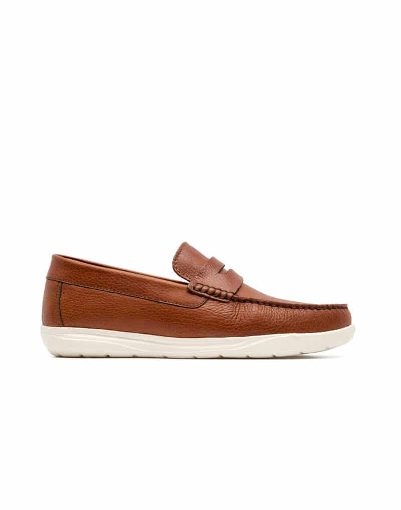 Mocasín casual para hombre en cuero miel REF 02MALTA - miniatura 1