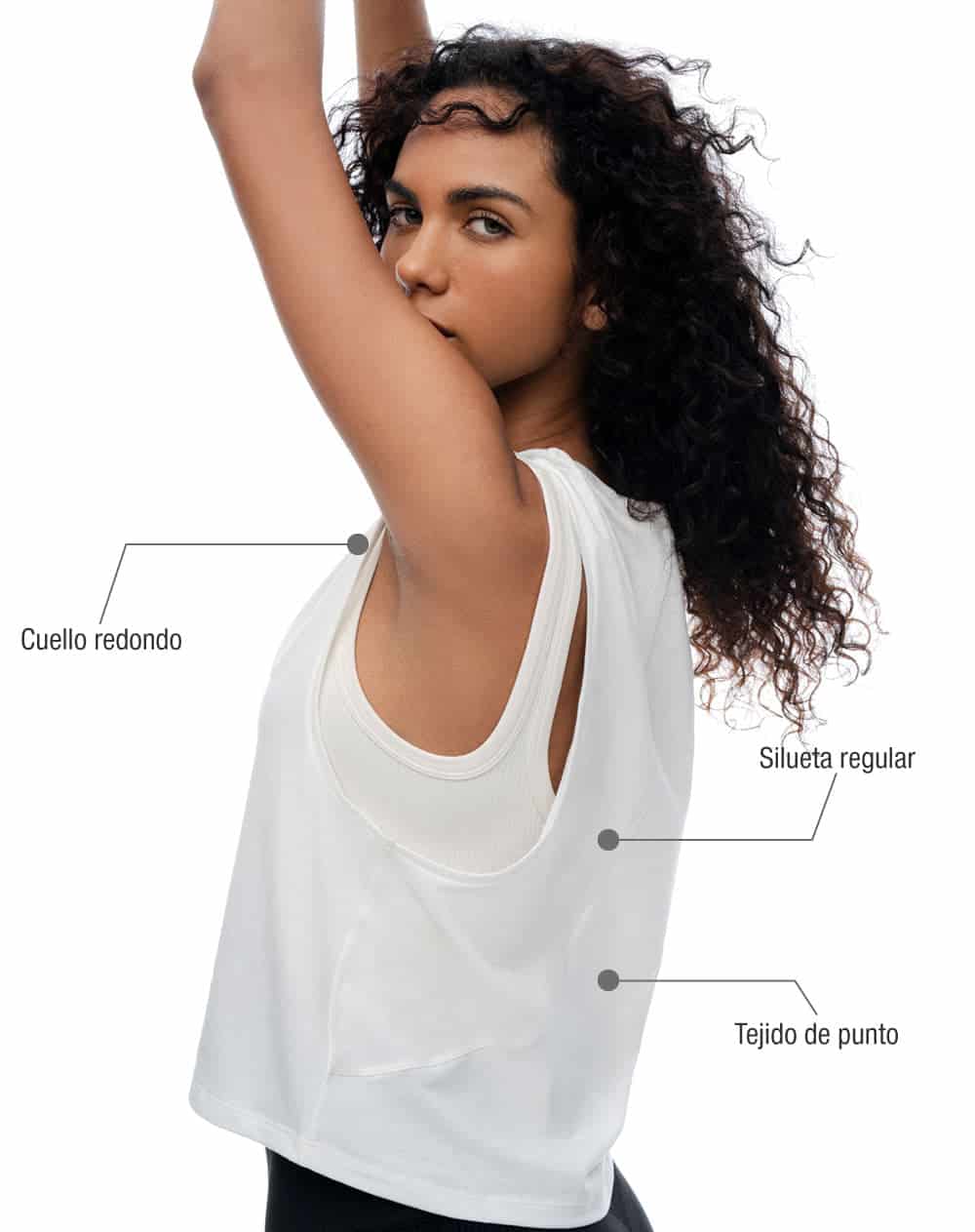 Camiseta regular blanca mujer - miniatura 2